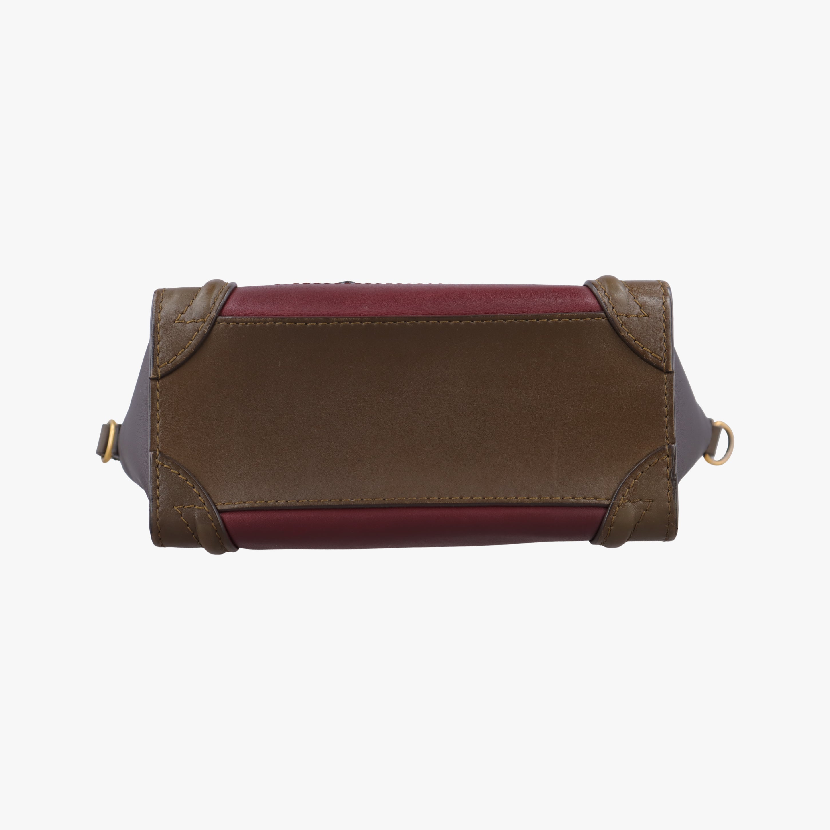 Pre-owned Celine luggage nano shopper Black× burgundy ×Brown Leather  handbag | stylenewstar