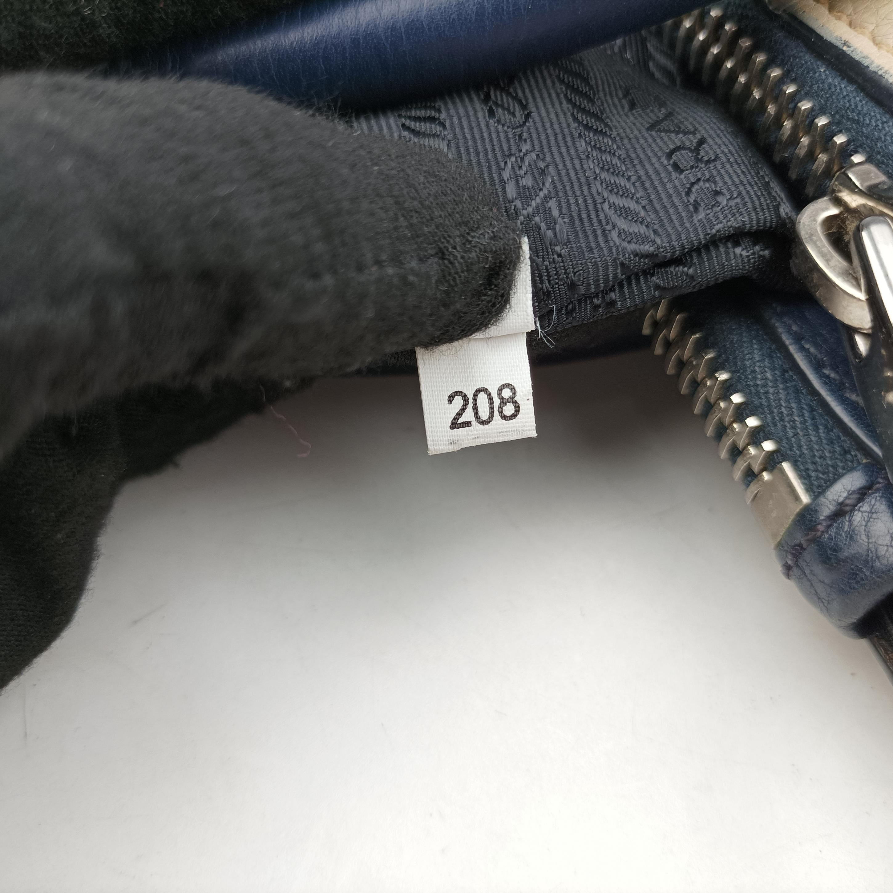 Pre-owned Prada Twin Pocket Tote Beige x Navy leather  shoulderbag | stylenewstar