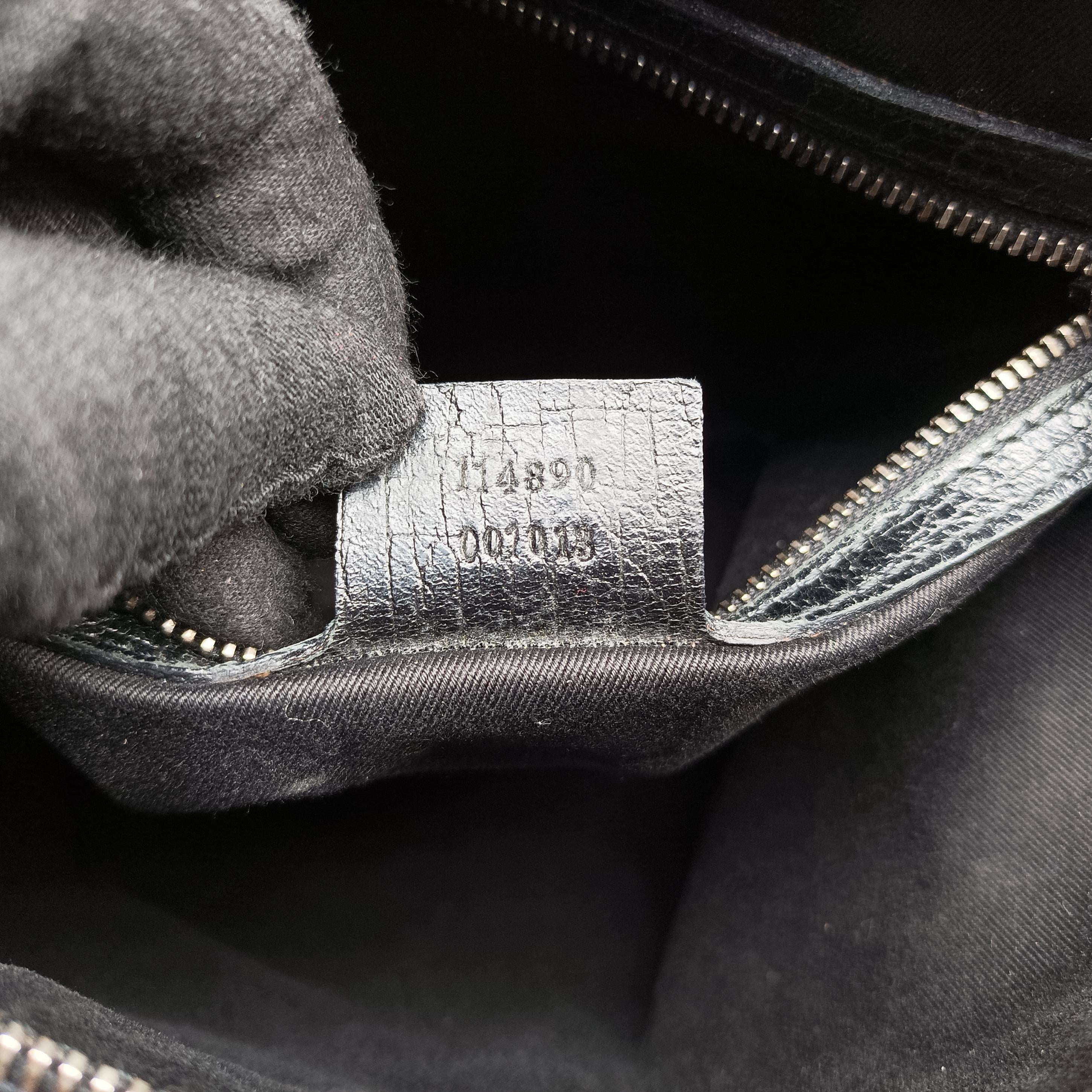 Pre-owned Gucci Horsebit Hobo Black Fabric×leather 114890 handbag | stylenewstar