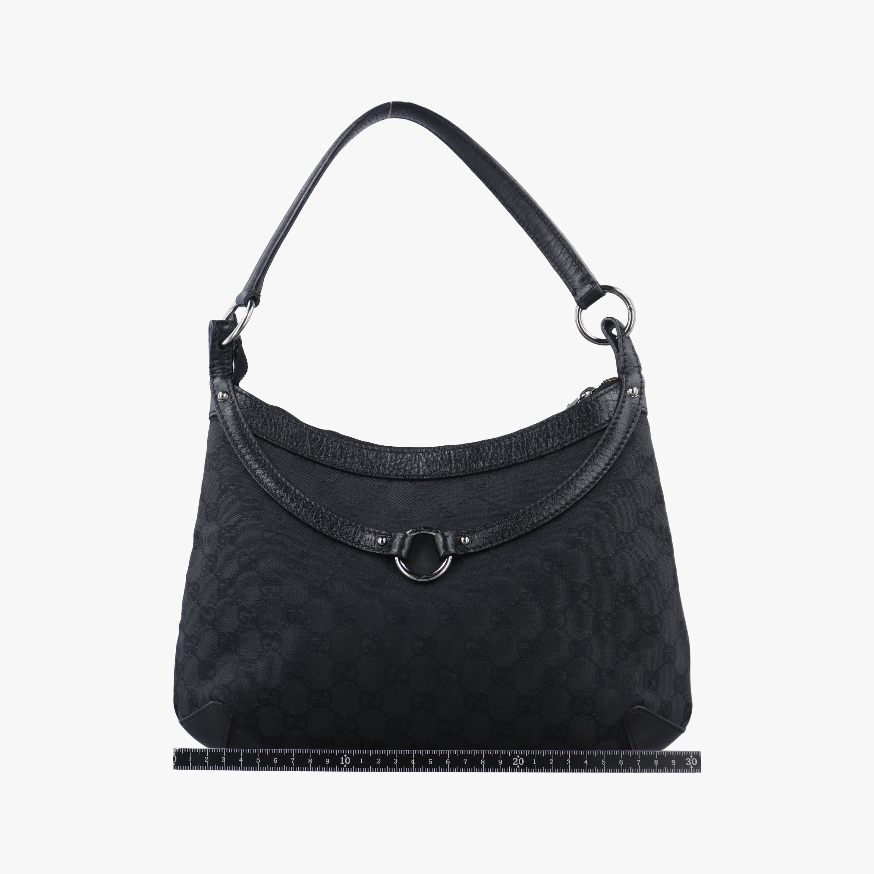 Pre-owned Gucci Horsebit Hobo Black Fabric×leather 114890 handbag | stylenewstar