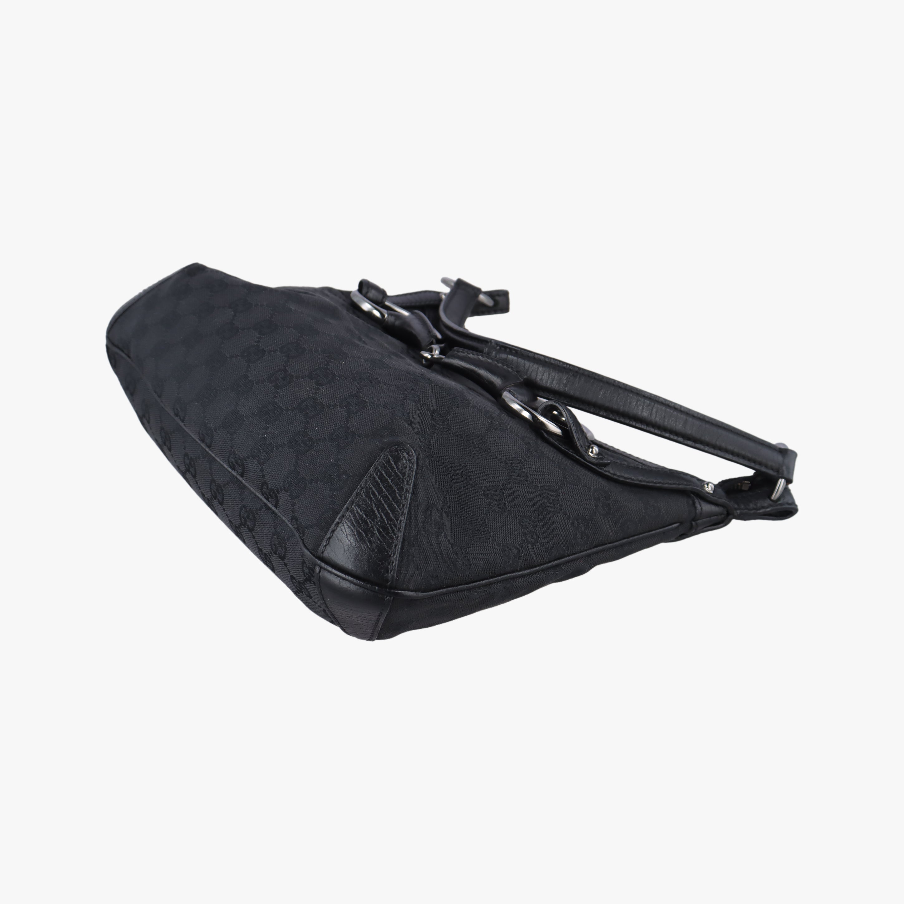 Pre-owned Gucci Horsebit Hobo Black Fabric×leather 114890 handbag | stylenewstar