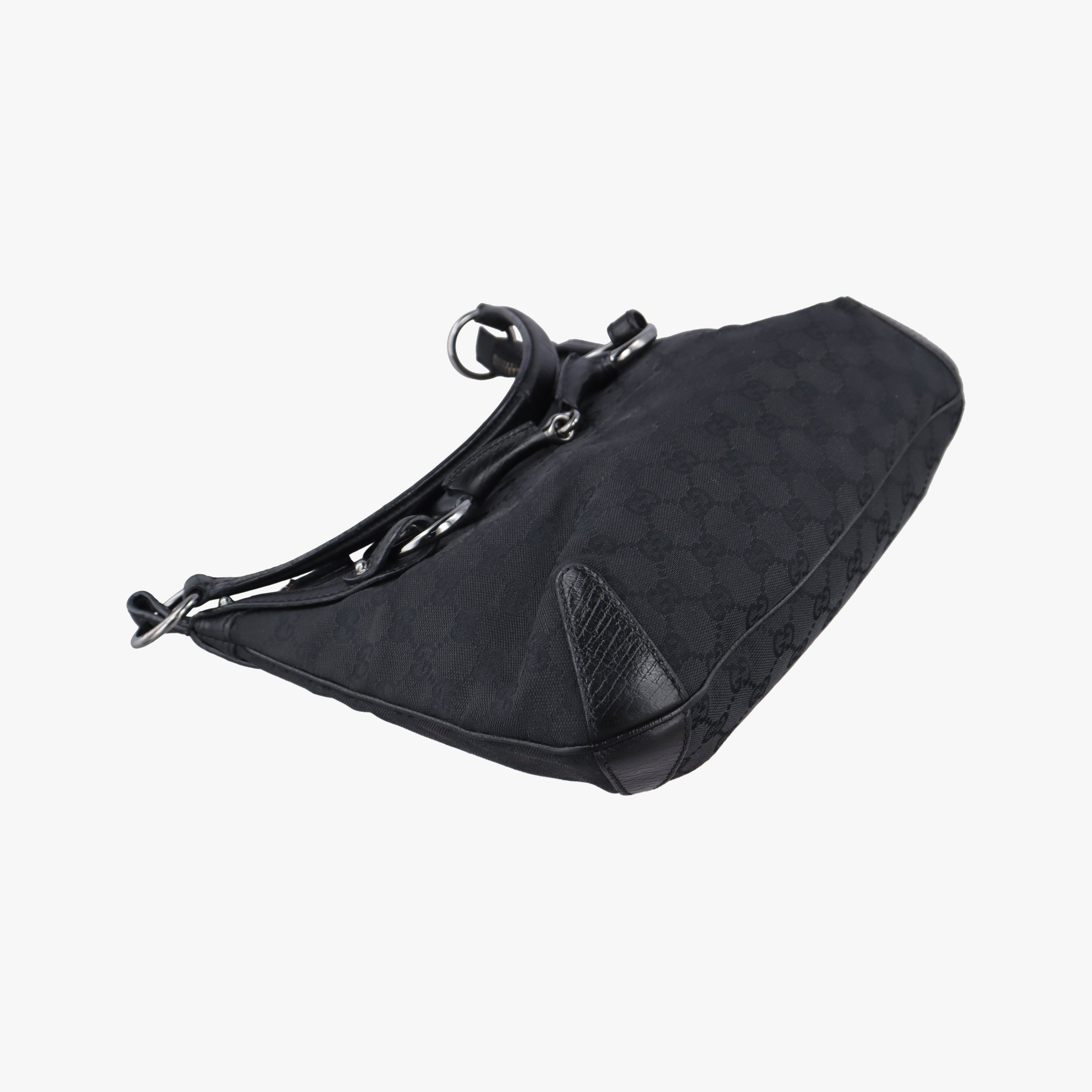 Pre-owned Gucci Horsebit Hobo Black Fabric×leather 114890 handbag | stylenewstar
