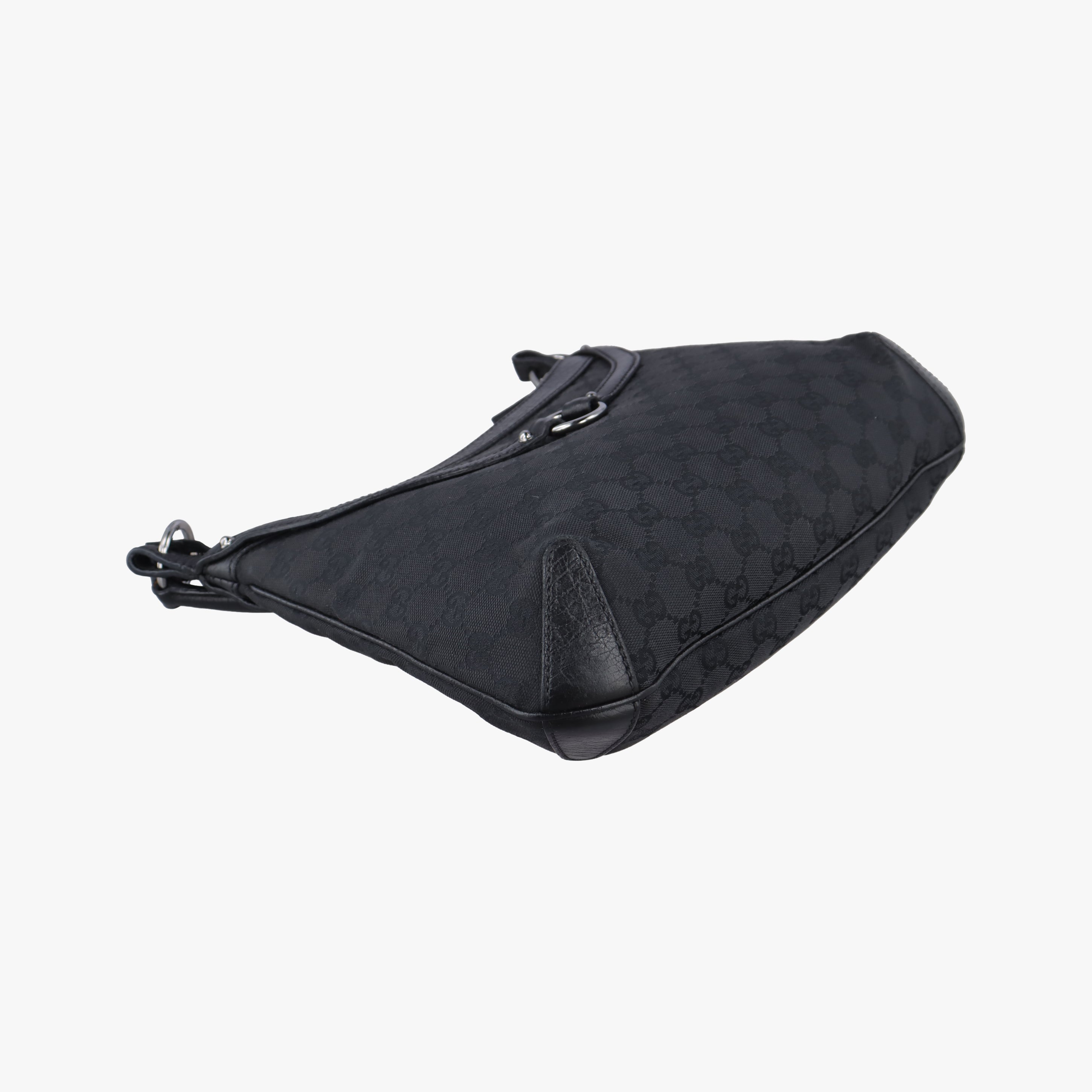 Pre-owned Gucci Horsebit Hobo Black Fabric×leather 114890 handbag | stylenewstar