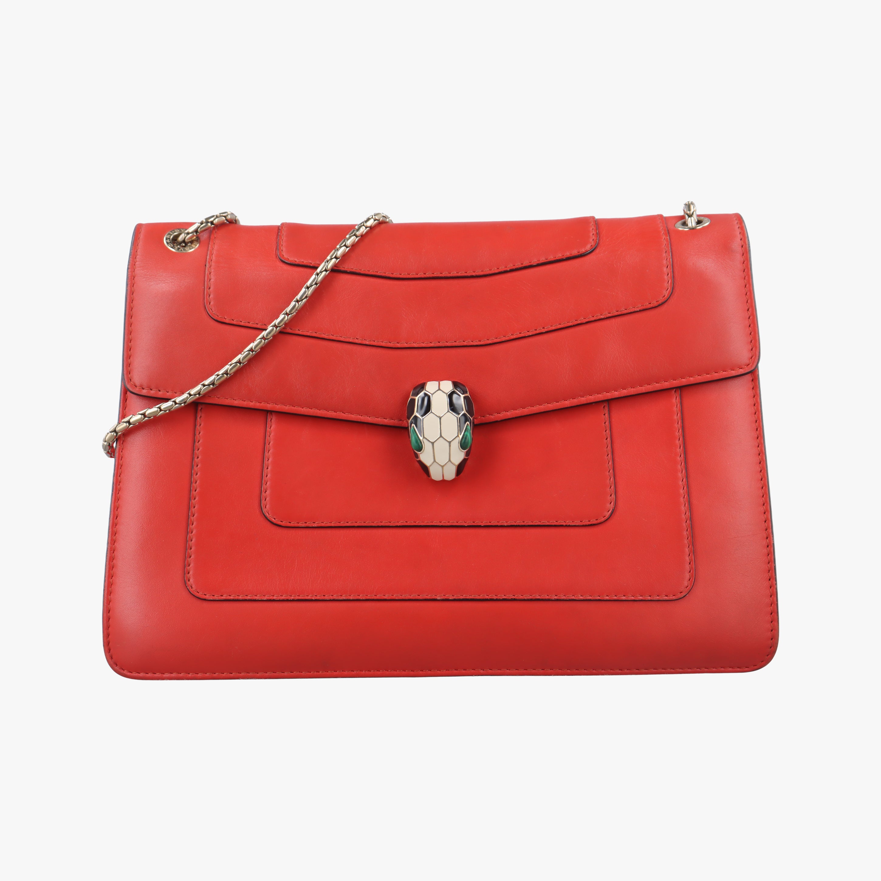 Secondhand Bvlgari Serpenti Forever Red leather  shoulderbag | stylenewstar