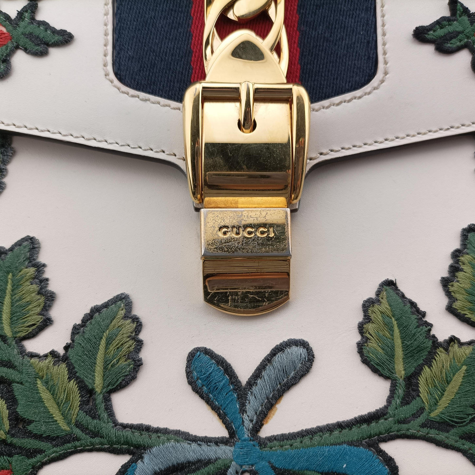 Secondhand Gucci Sylvie White×multicolor Leather 431665 shoulderbag | stylenewstar