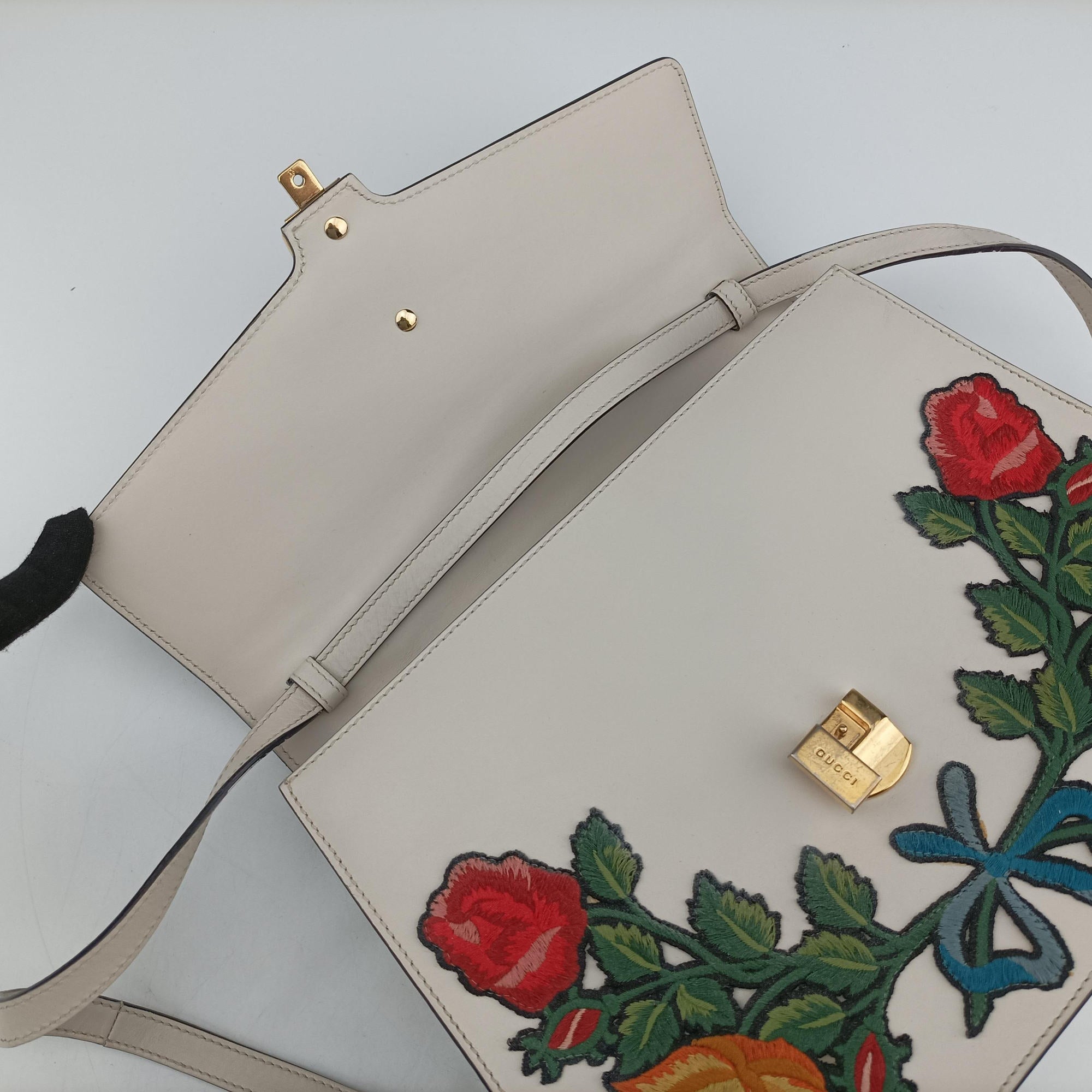 Secondhand Gucci Sylvie White×multicolor Leather 431665 shoulderbag | stylenewstar
