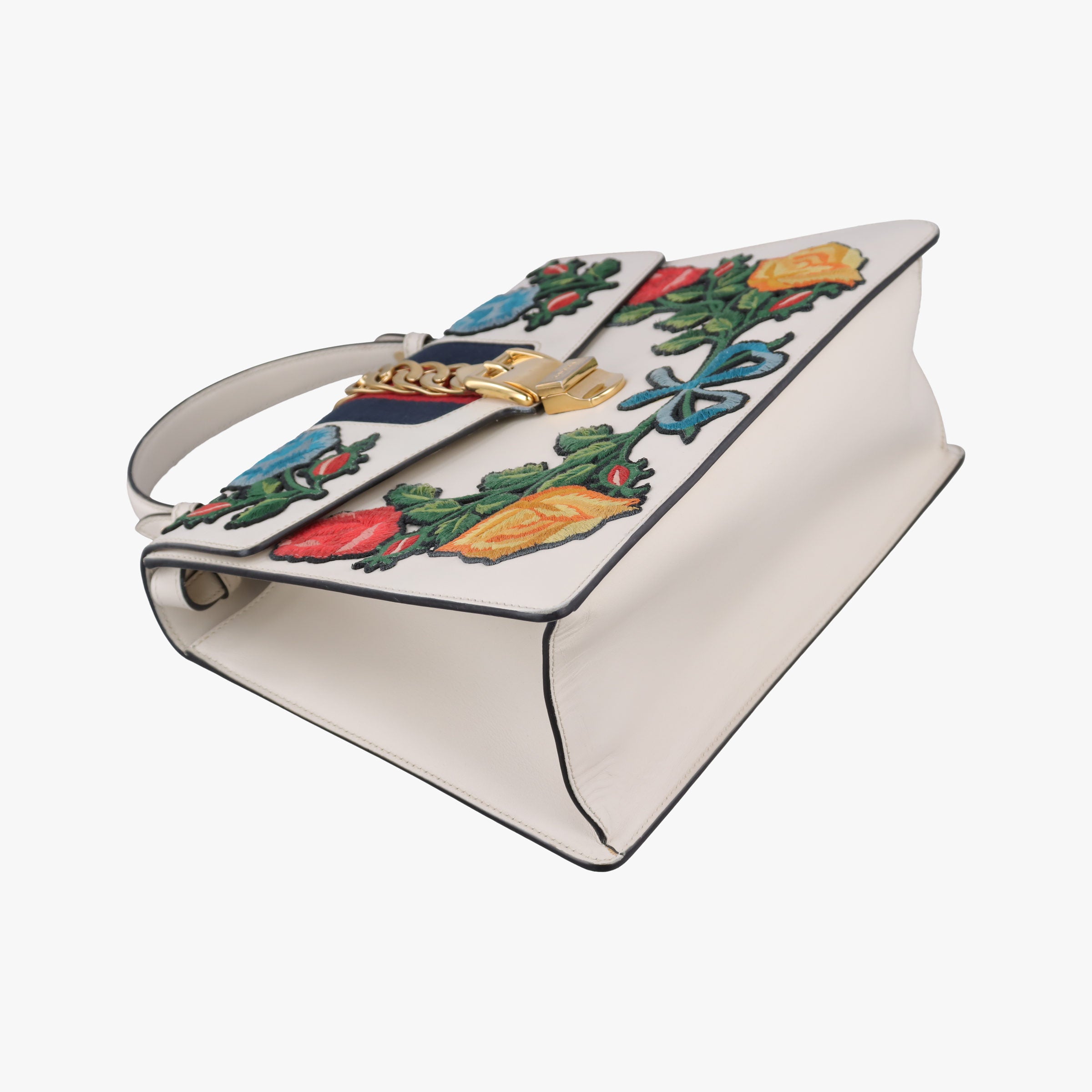 Secondhand Gucci Sylvie White×multicolor Leather 431665 shoulderbag | stylenewstar