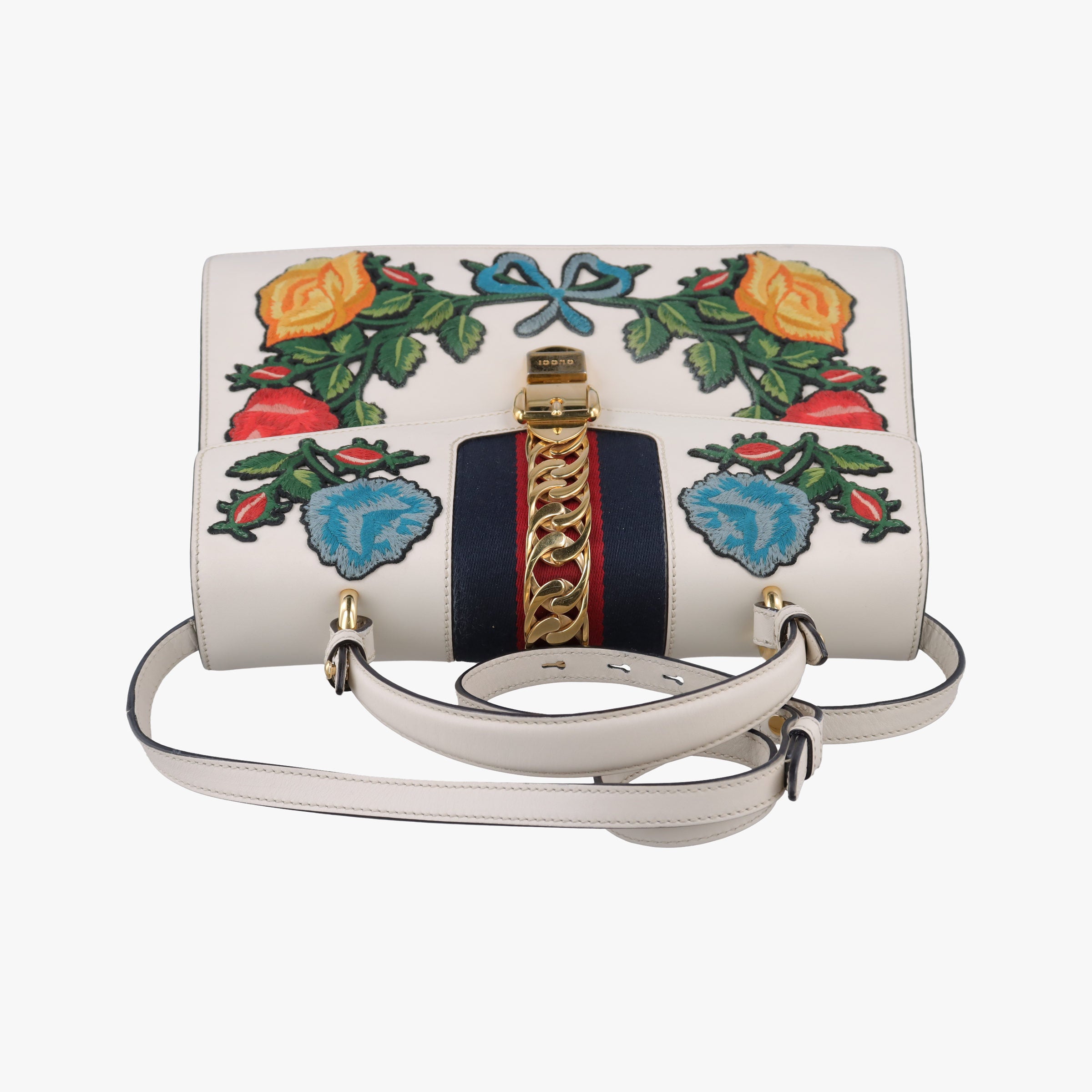 Secondhand Gucci Sylvie White×multicolor Leather 431665 shoulderbag | stylenewstar