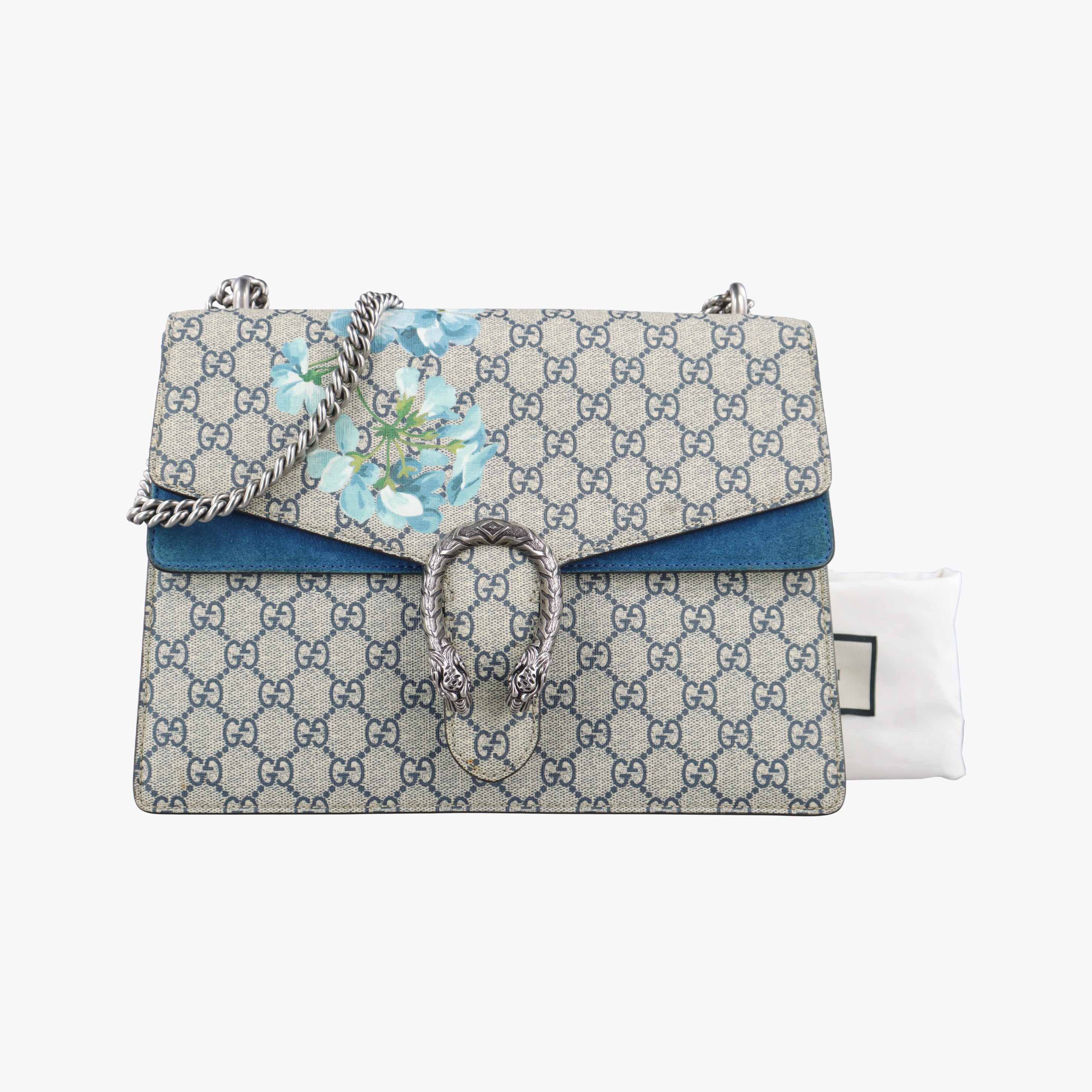 Pre-owned Gucci Dionysus beige×blue×multicolor PVC coated canvas 400235 shoulderbag | stylenewstar