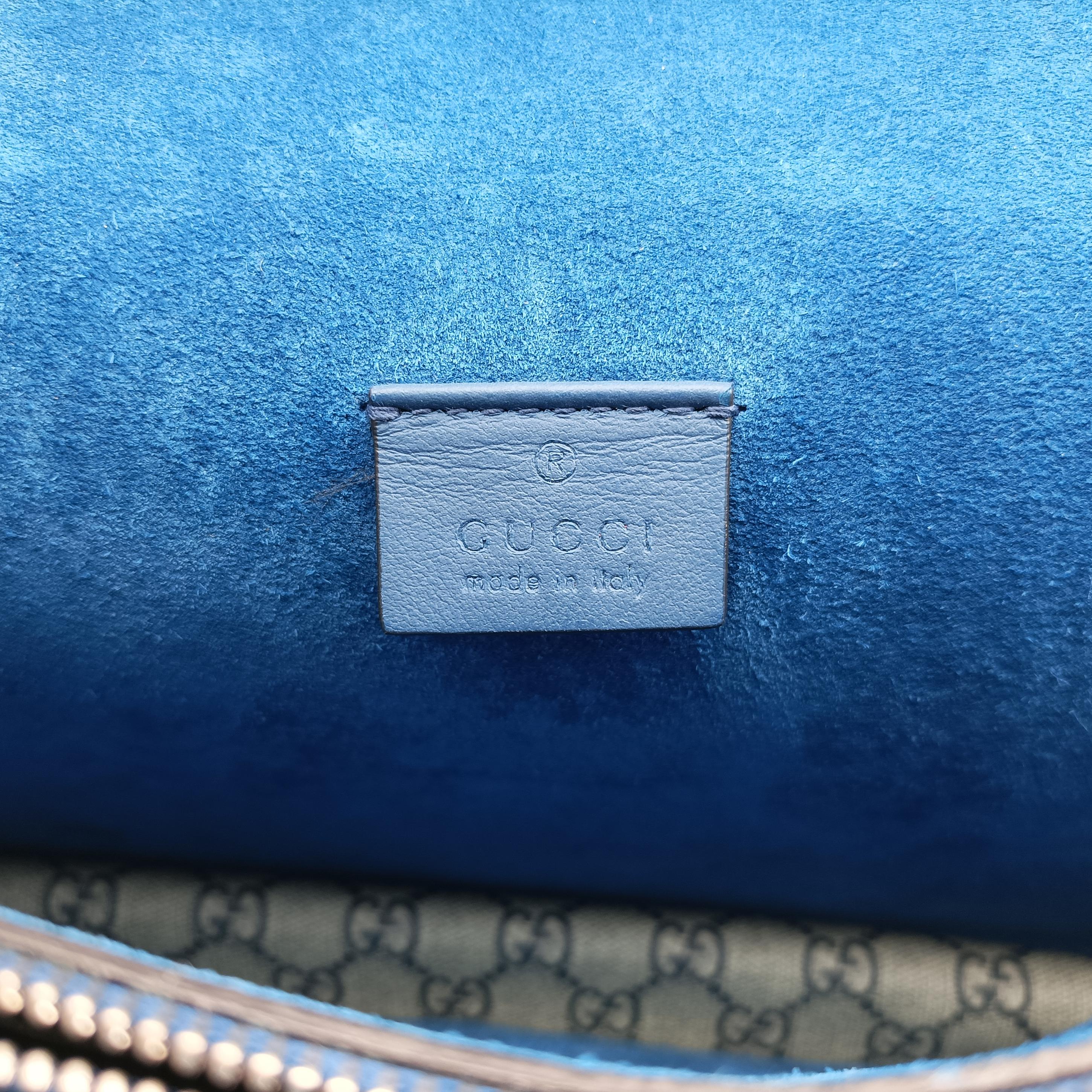 Pre-owned Gucci Dionysus beige×blue×multicolor PVC coated canvas 400235 shoulderbag | stylenewstar