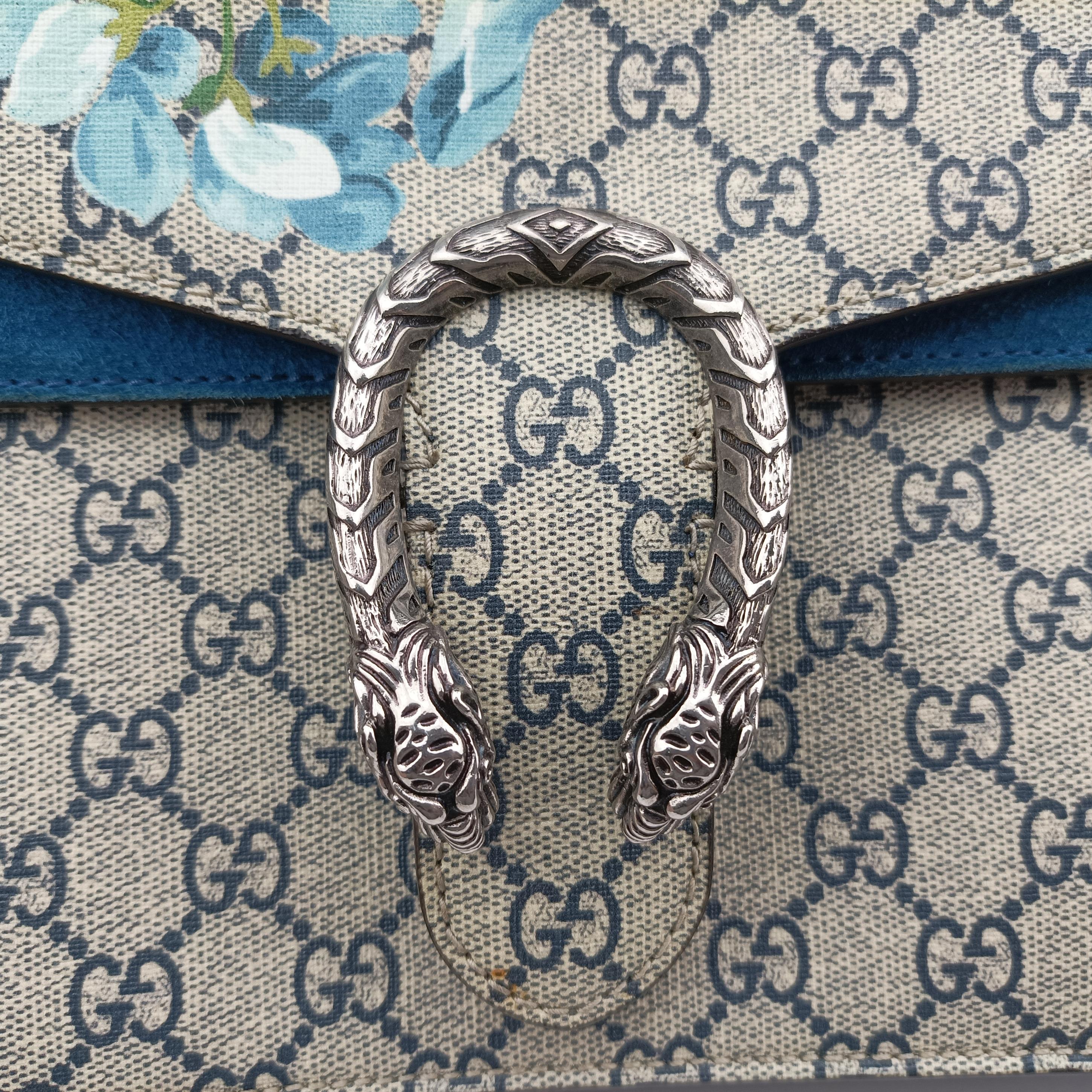 Pre-owned Gucci Dionysus beige×blue×multicolor PVC coated canvas 400235 shoulderbag | stylenewstar