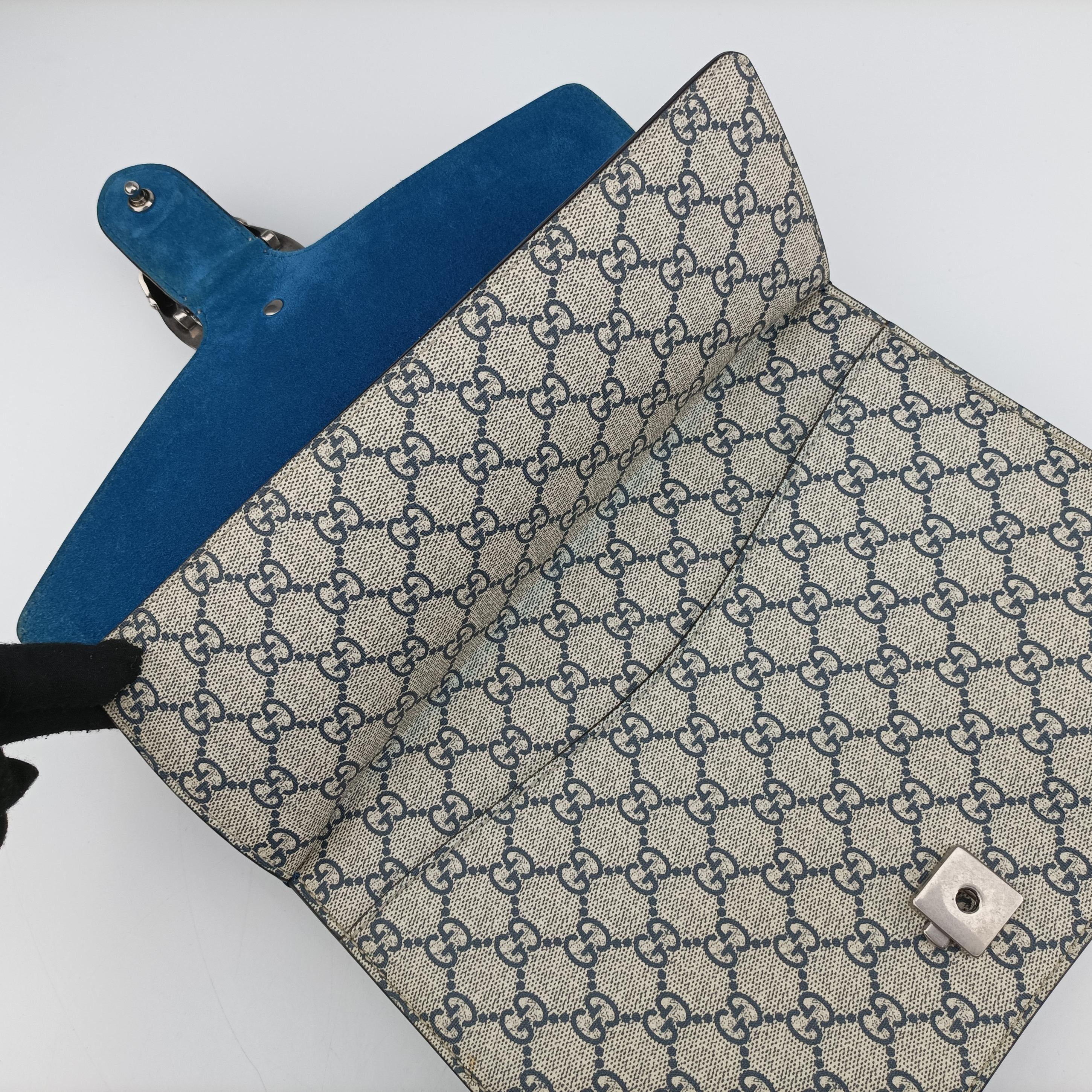 Pre-owned Gucci Dionysus beige×blue×multicolor PVC coated canvas 400235 shoulderbag | stylenewstar