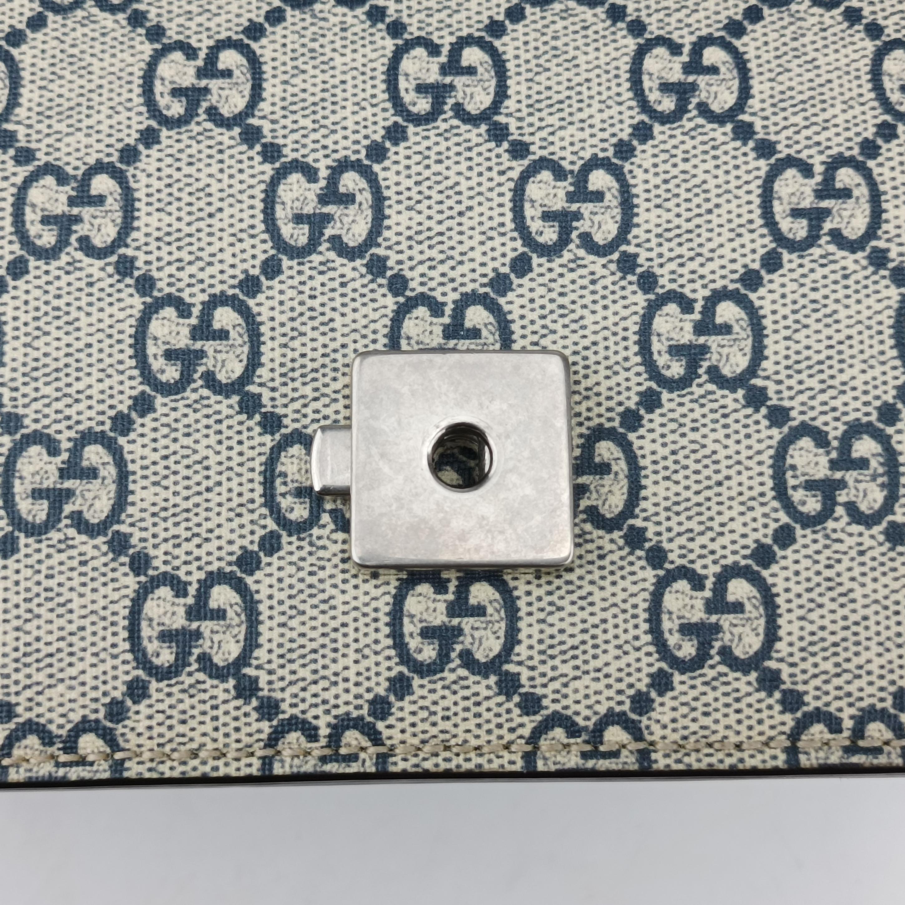 Pre-owned Gucci Dionysus beige×blue×multicolor PVC coated canvas 400235 shoulderbag | stylenewstar