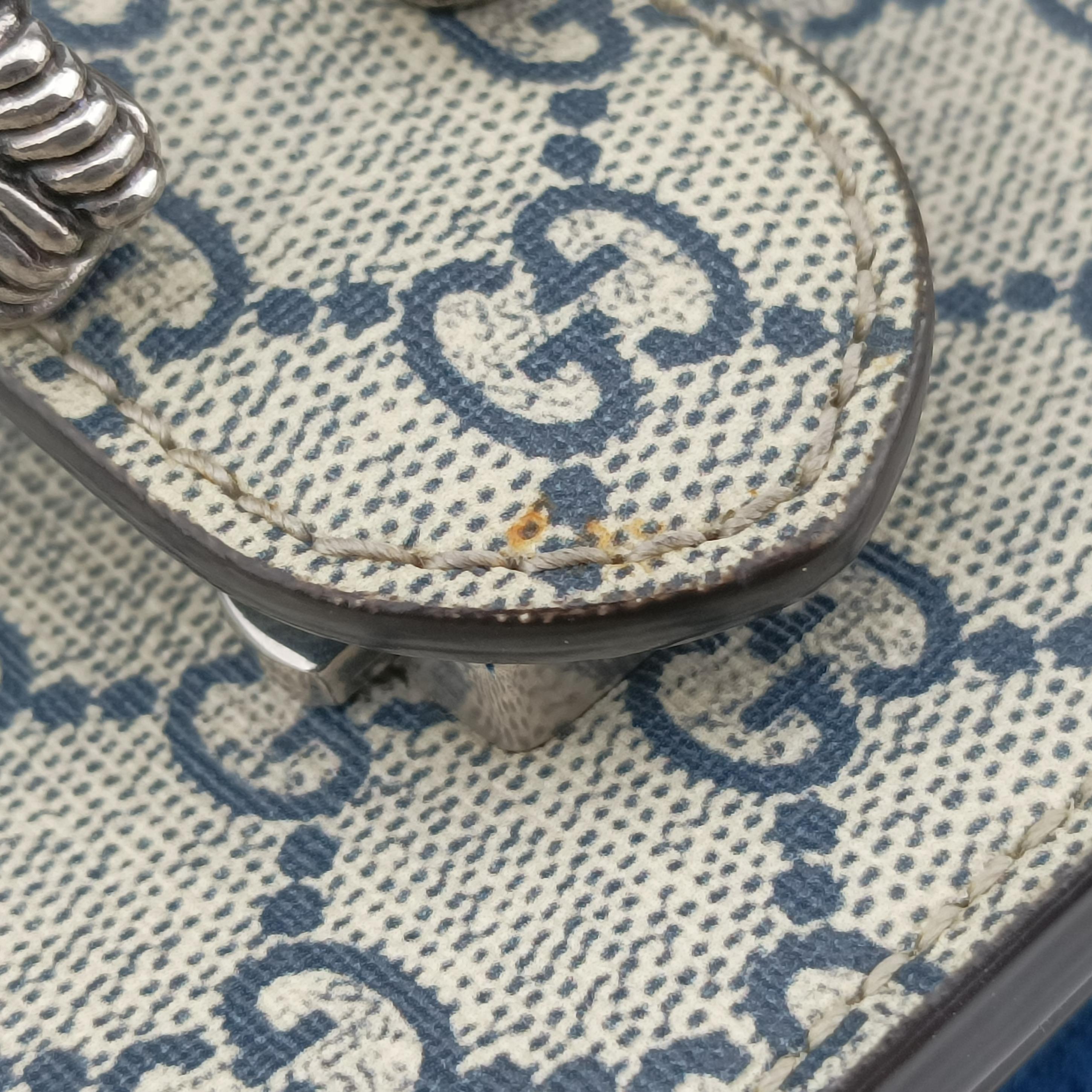 Pre-owned Gucci Dionysus beige×blue×multicolor PVC coated canvas 400235 shoulderbag | stylenewstar