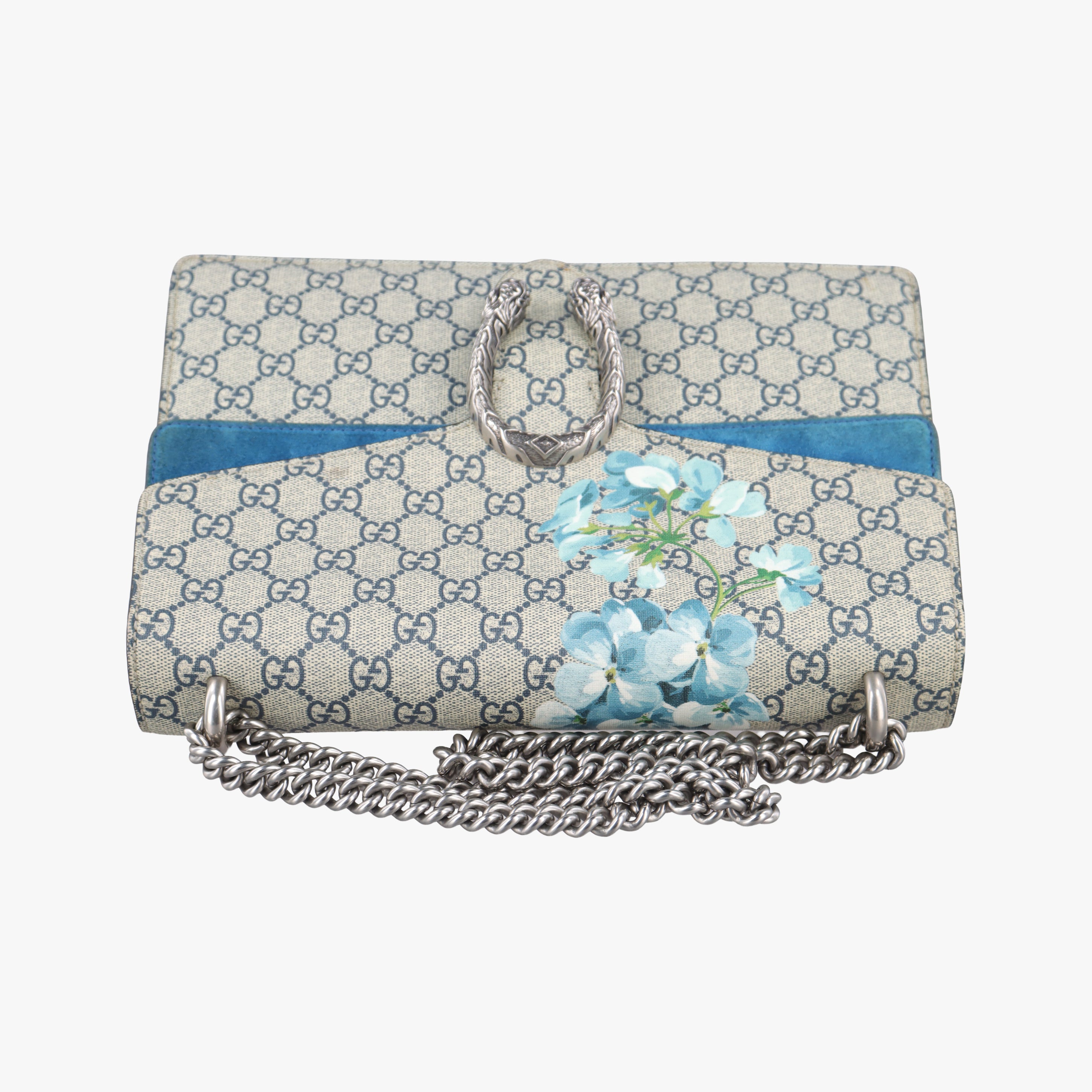 Pre-owned Gucci Dionysus beige×blue×multicolor PVC coated canvas 400235 shoulderbag | stylenewstar