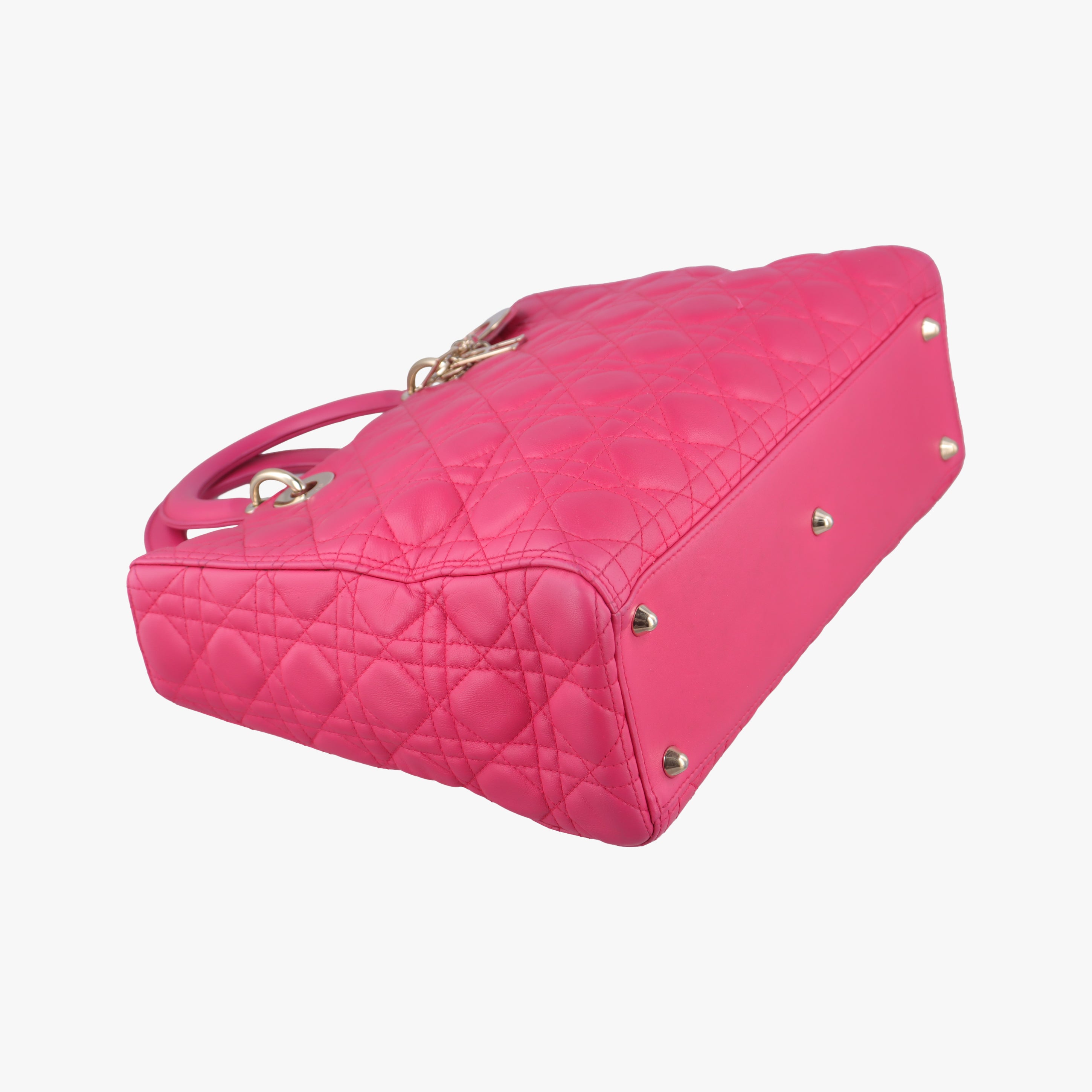 Pre-owned Christian Dior Lady Dior Rose lambskin  shoulderbag | stylenewstar