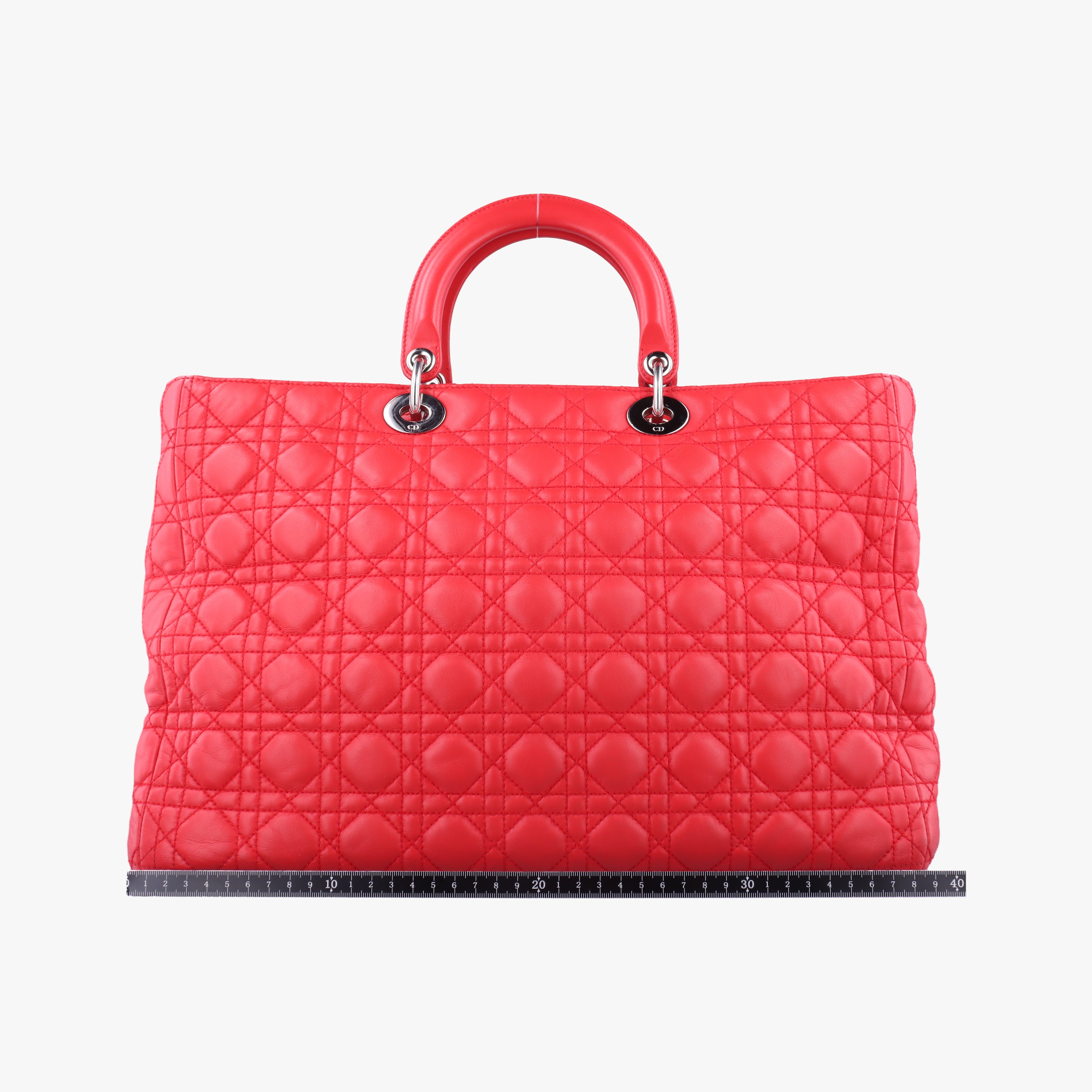Pre-owned Christian Dior Lady Dior Red lambskin  shoulderbag | stylenewstar