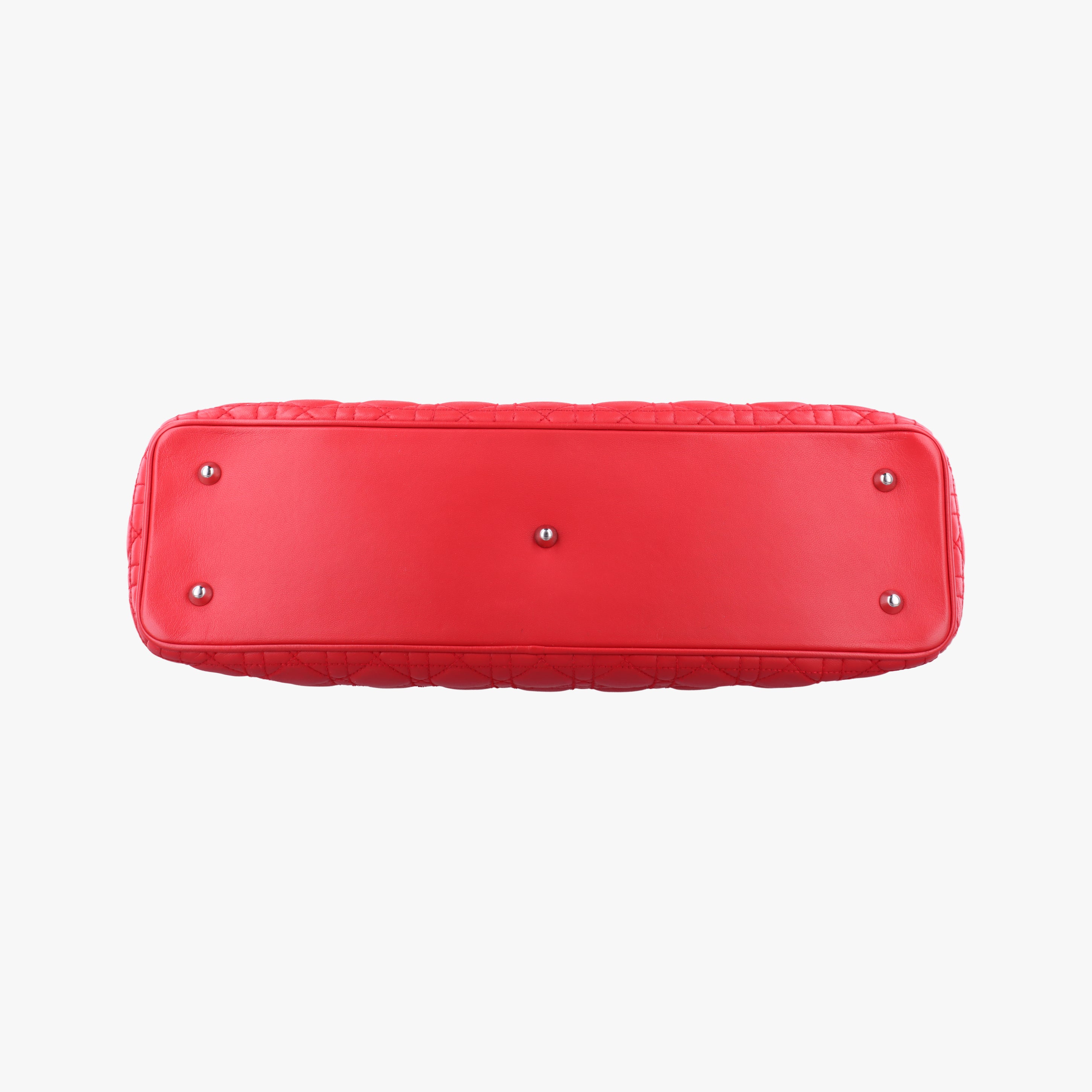 Pre-owned Christian Dior Lady Dior Red lambskin  shoulderbag | stylenewstar