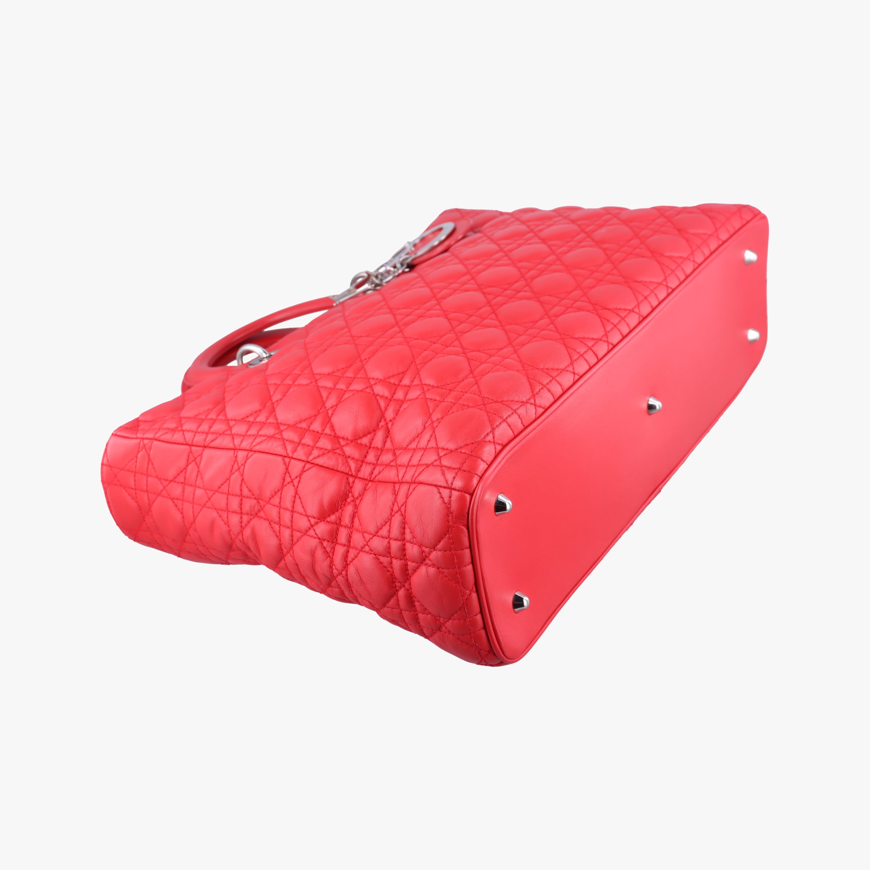 Pre-owned Christian Dior Lady Dior Red lambskin  shoulderbag | stylenewstar