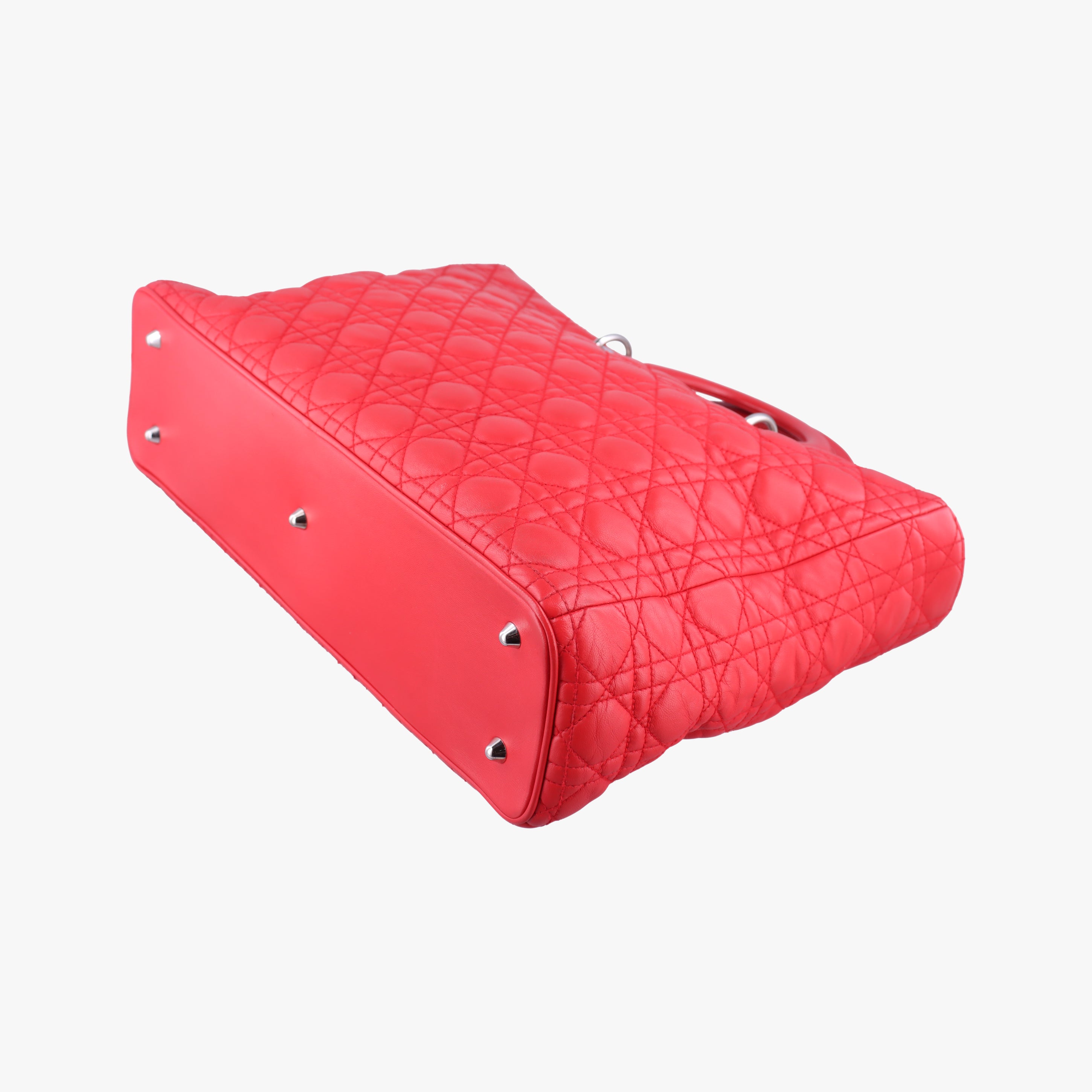 Pre-owned Christian Dior Lady Dior Red lambskin  shoulderbag | stylenewstar