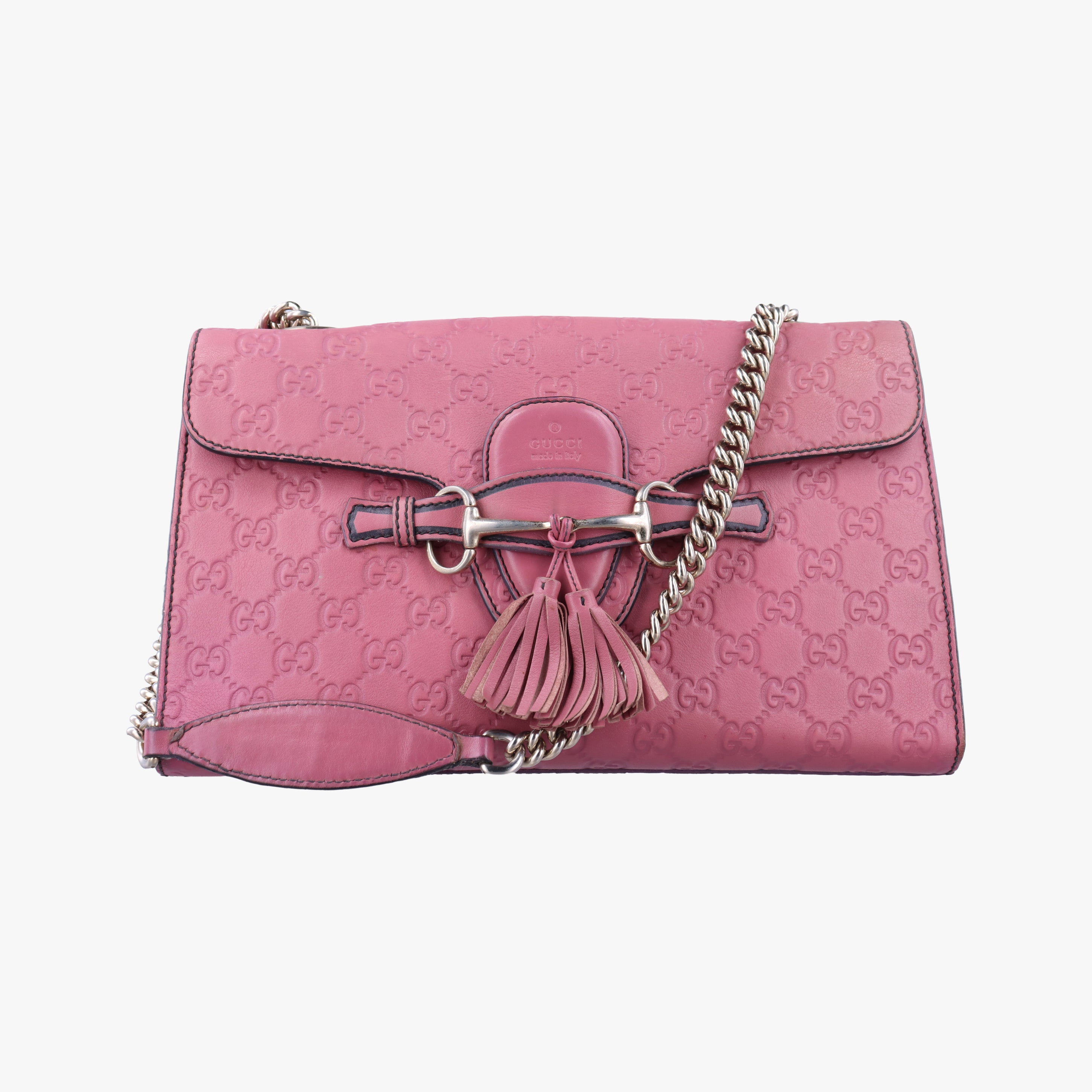 Pre-owned Gucci Emily Pink Leather 295402 shoulderbag | stylenewstar