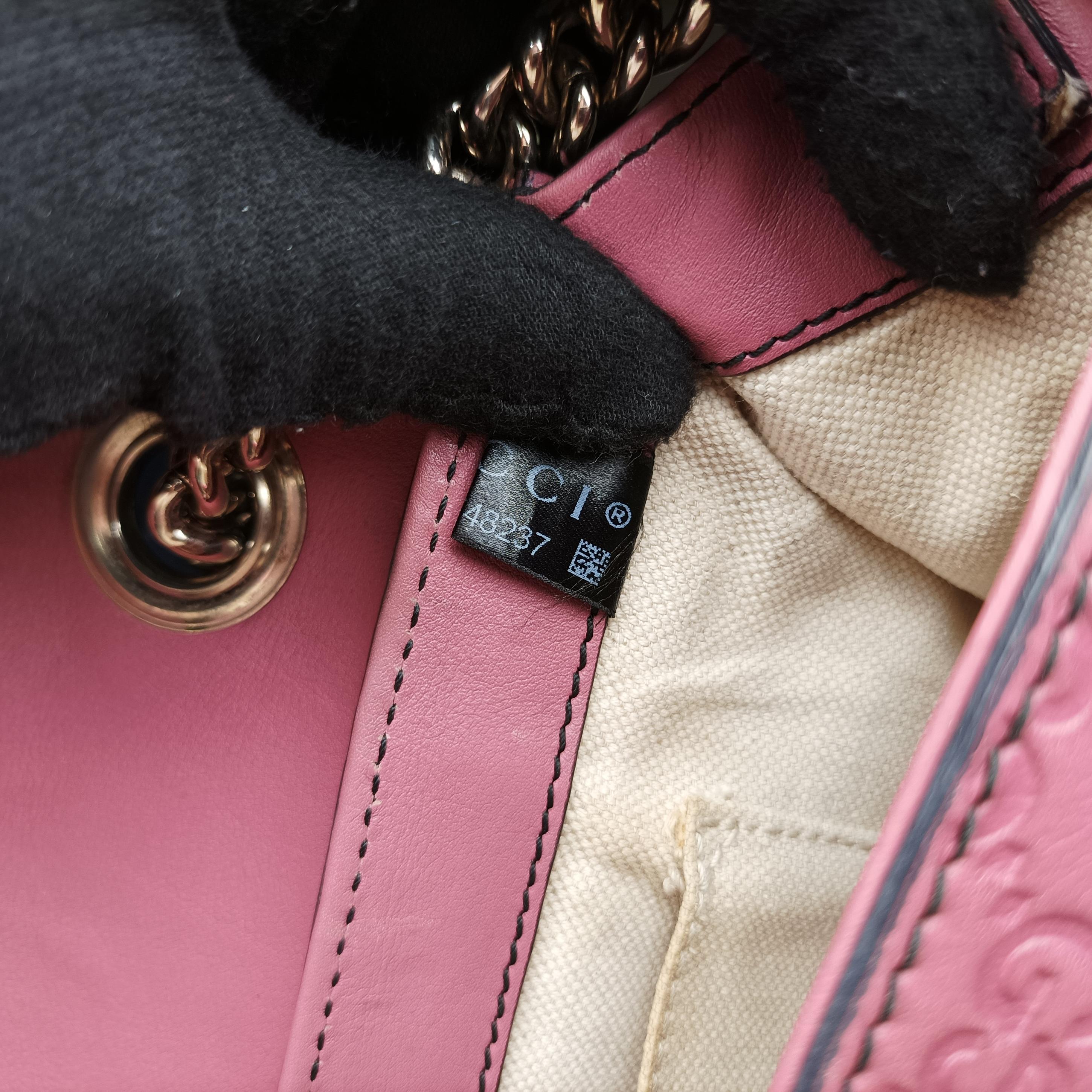 Pre-owned Gucci Emily Pink Leather 295402 shoulderbag | stylenewstar