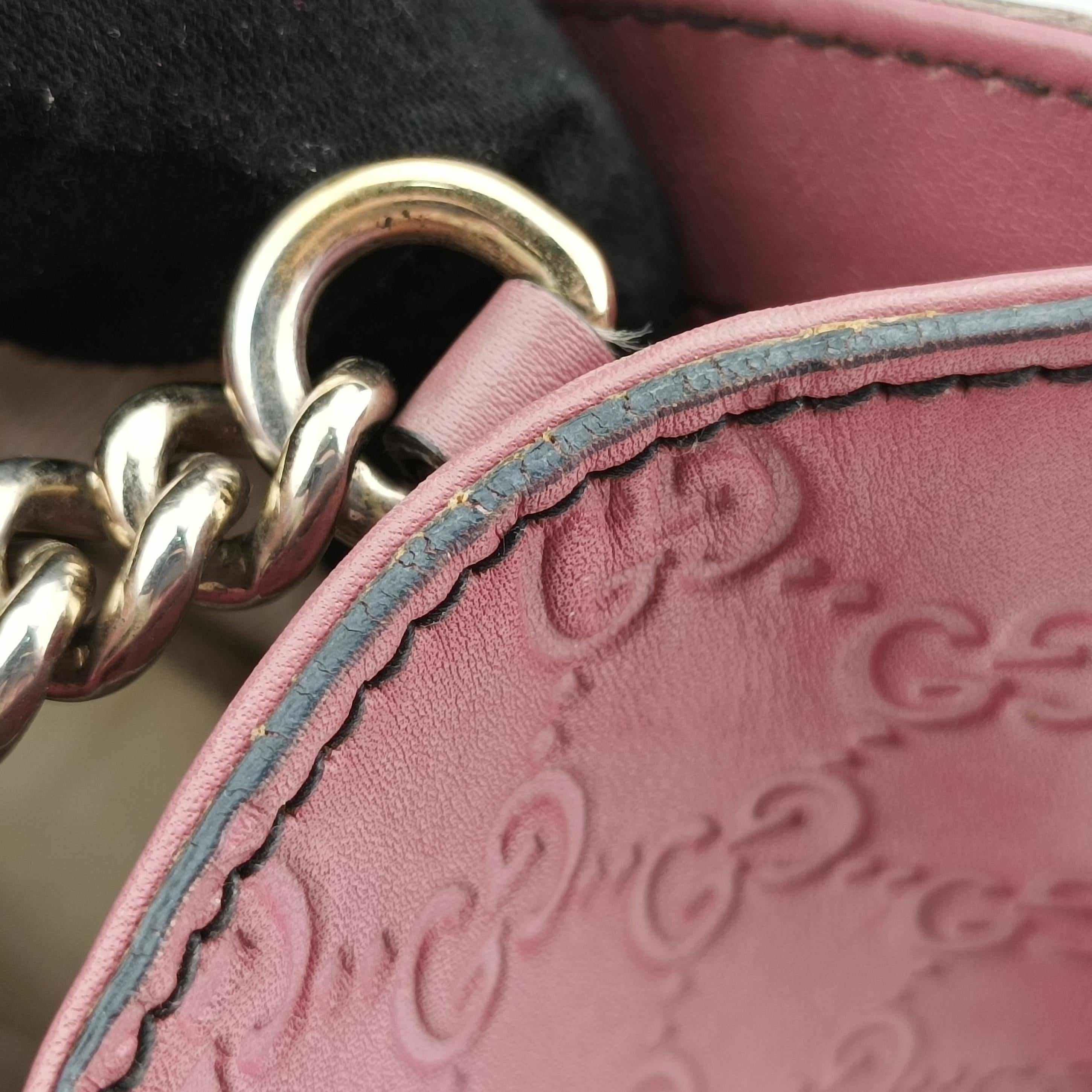 Pre-owned Gucci Emily Pink Leather 295402 shoulderbag | stylenewstar