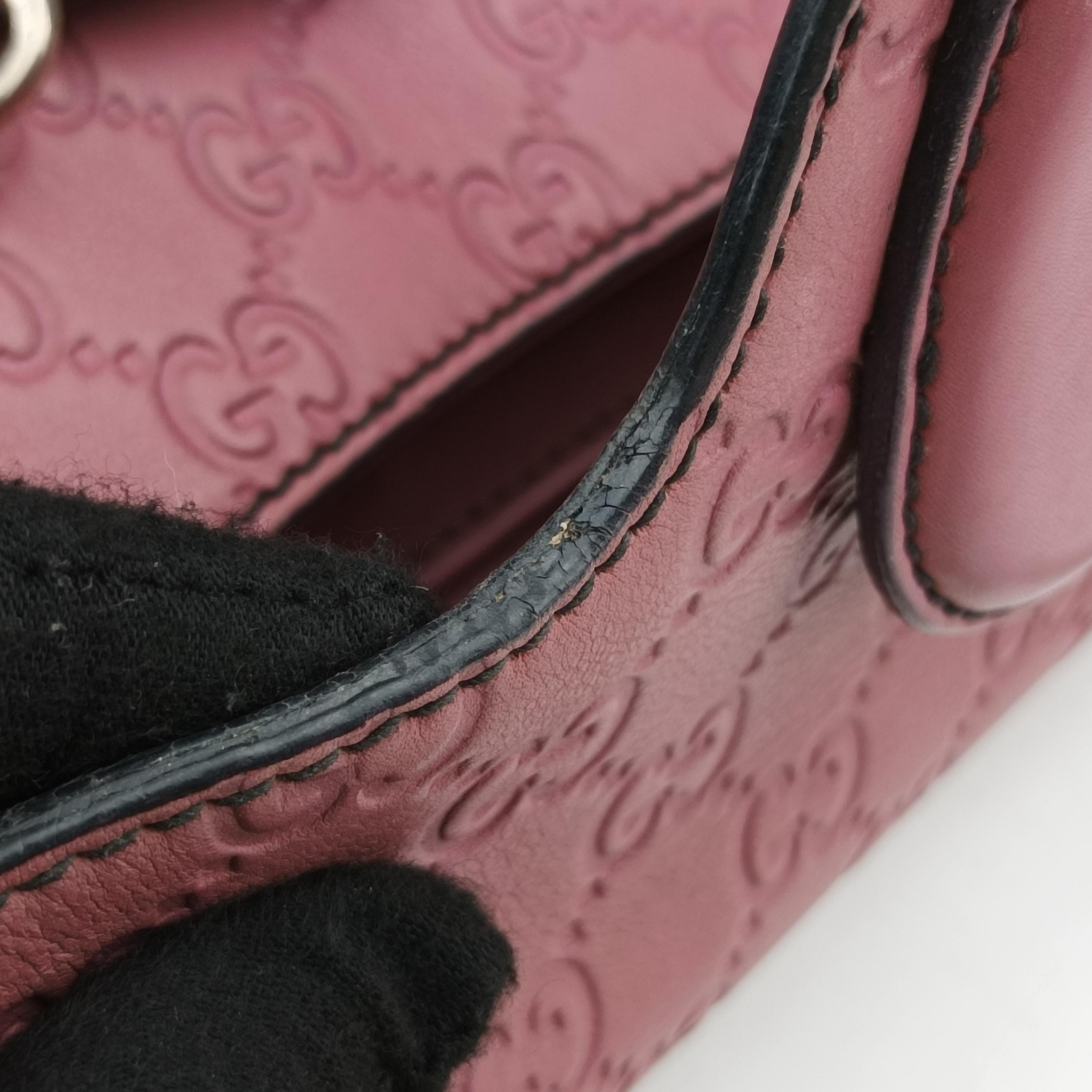 Pre-owned Gucci Emily Pink Leather 295402 shoulderbag | stylenewstar