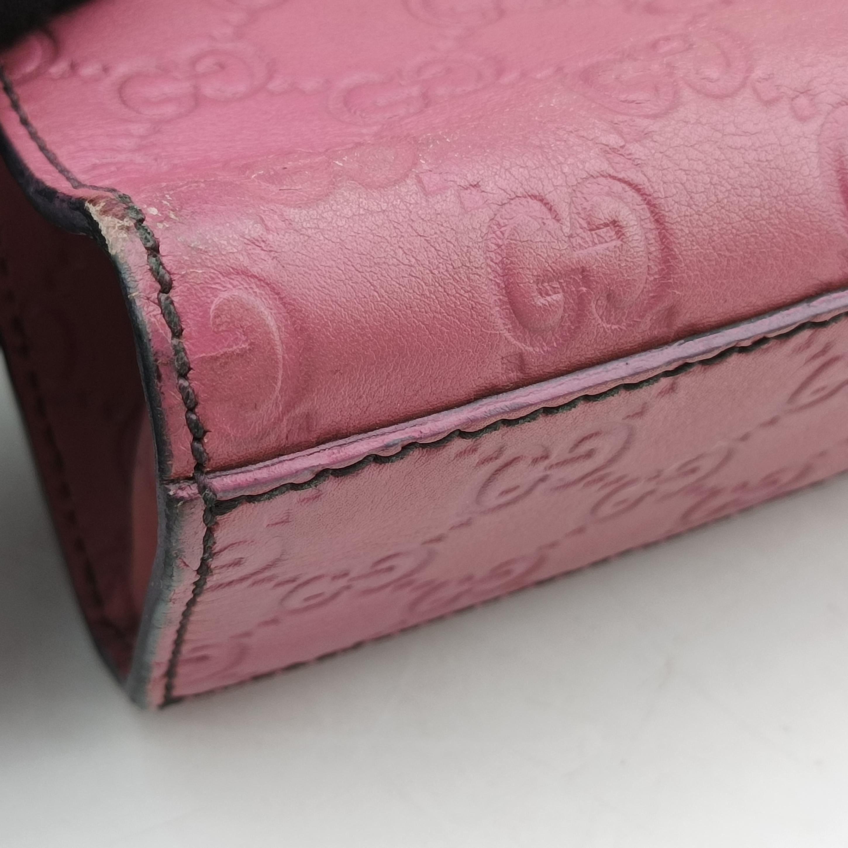 Pre-owned Gucci Emily Pink Leather 295402 shoulderbag | stylenewstar