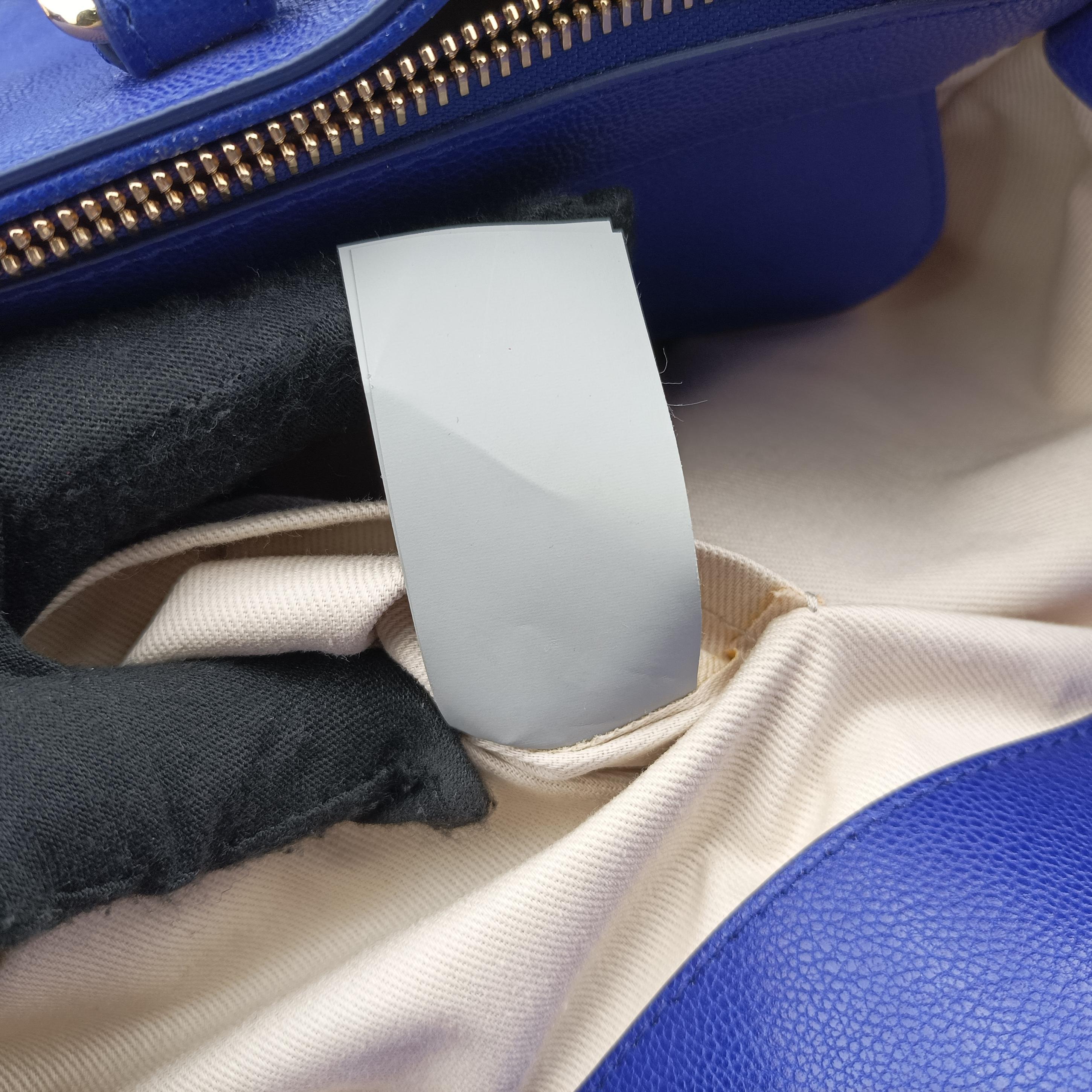 Pre-owned VERSACE La Medusa Blue Leather  shoulderbag | stylenewstar