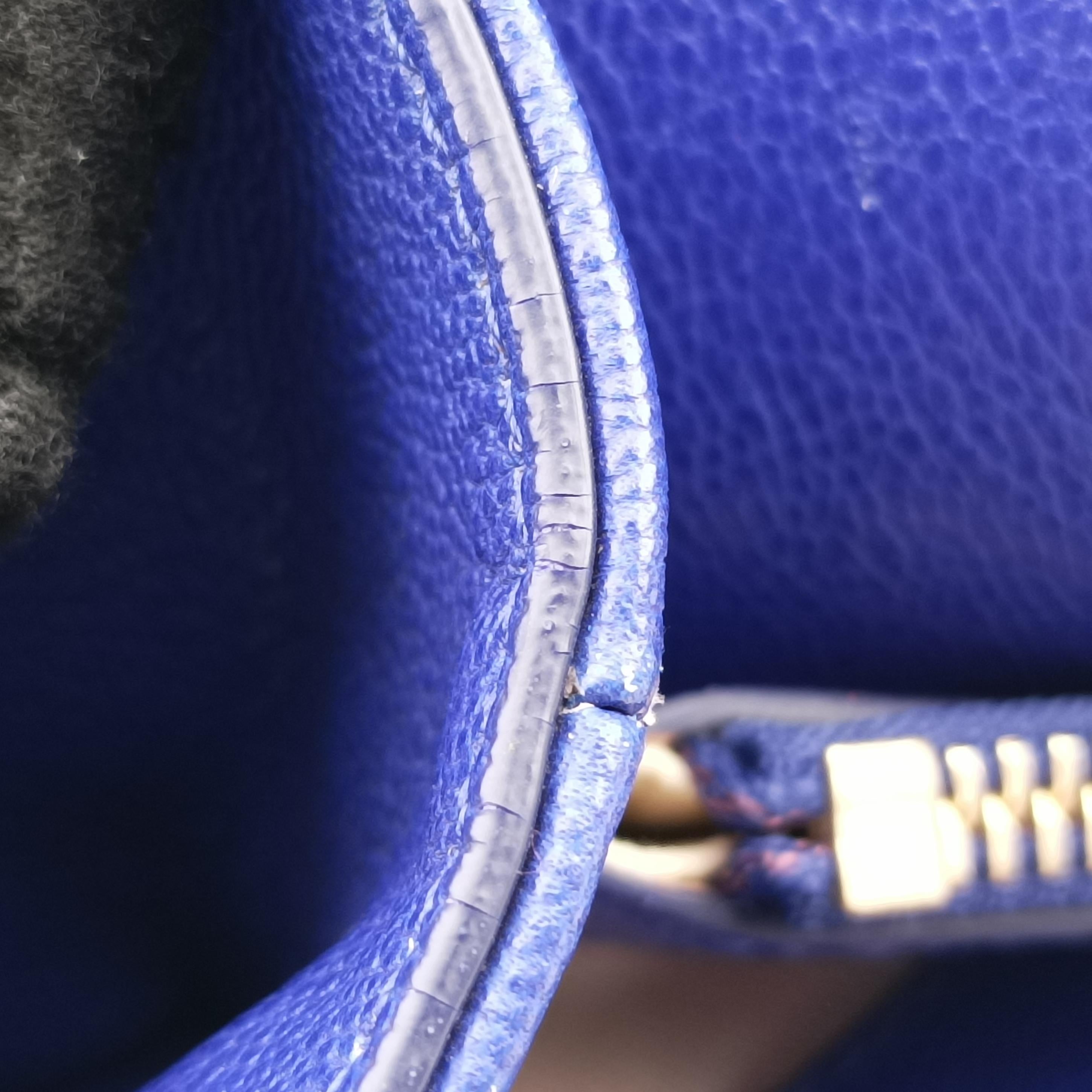 Pre-owned VERSACE La Medusa Blue Leather  shoulderbag | stylenewstar