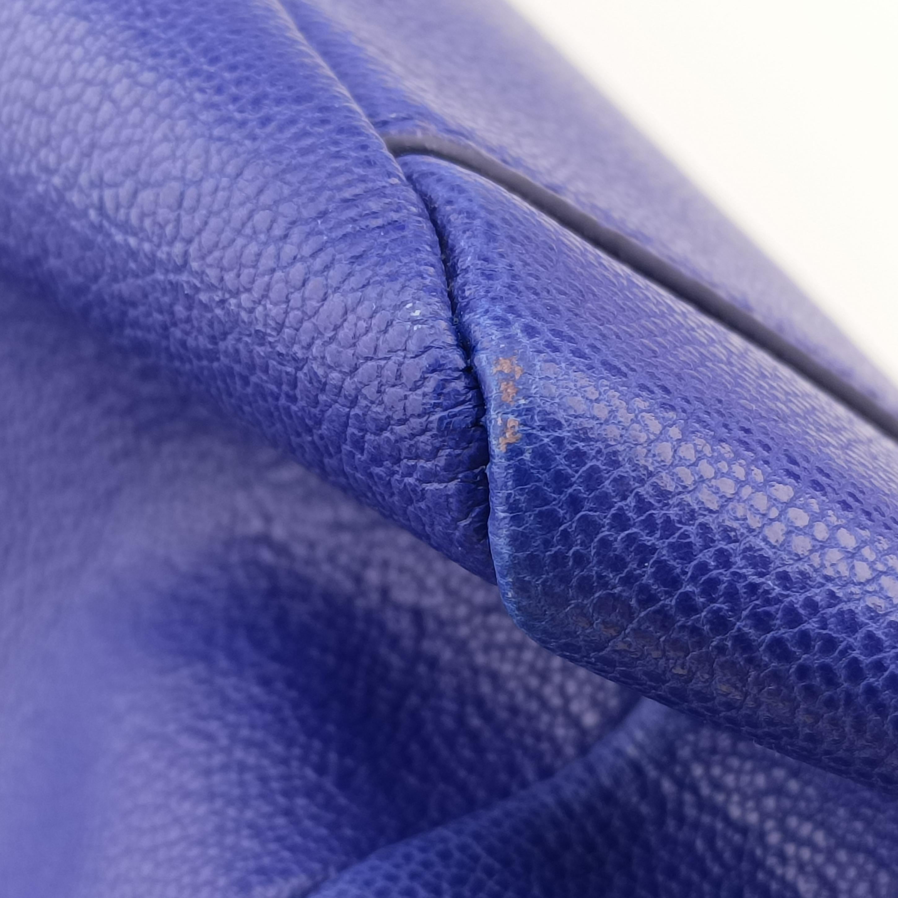 Pre-owned VERSACE La Medusa Blue Leather  shoulderbag | stylenewstar