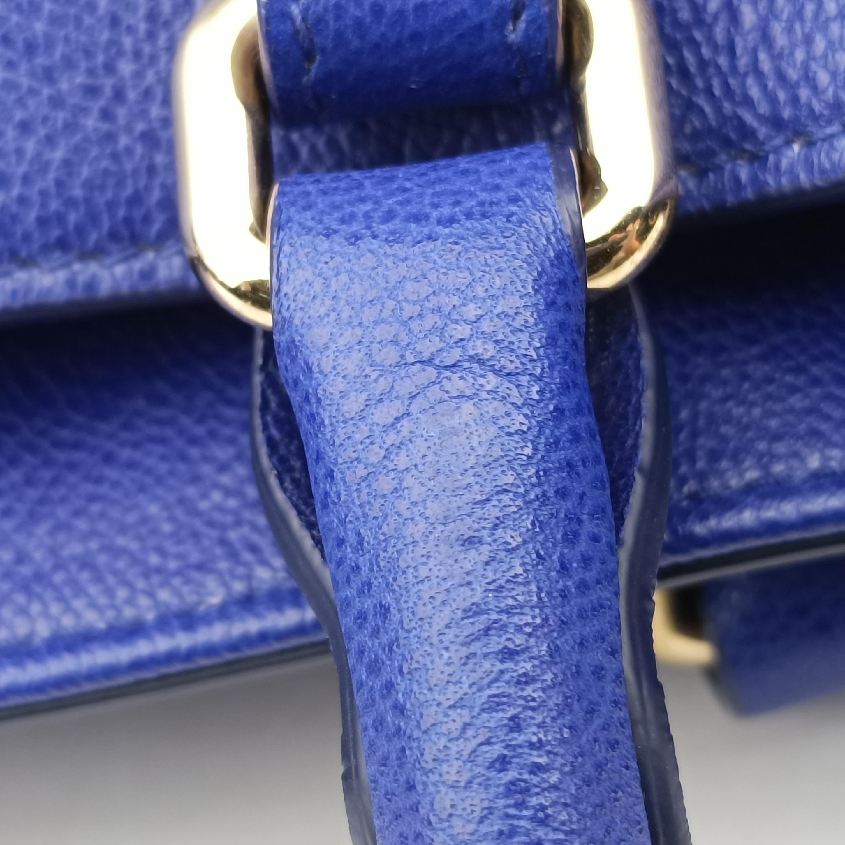 Pre-owned VERSACE La Medusa Blue Leather  shoulderbag | stylenewstar