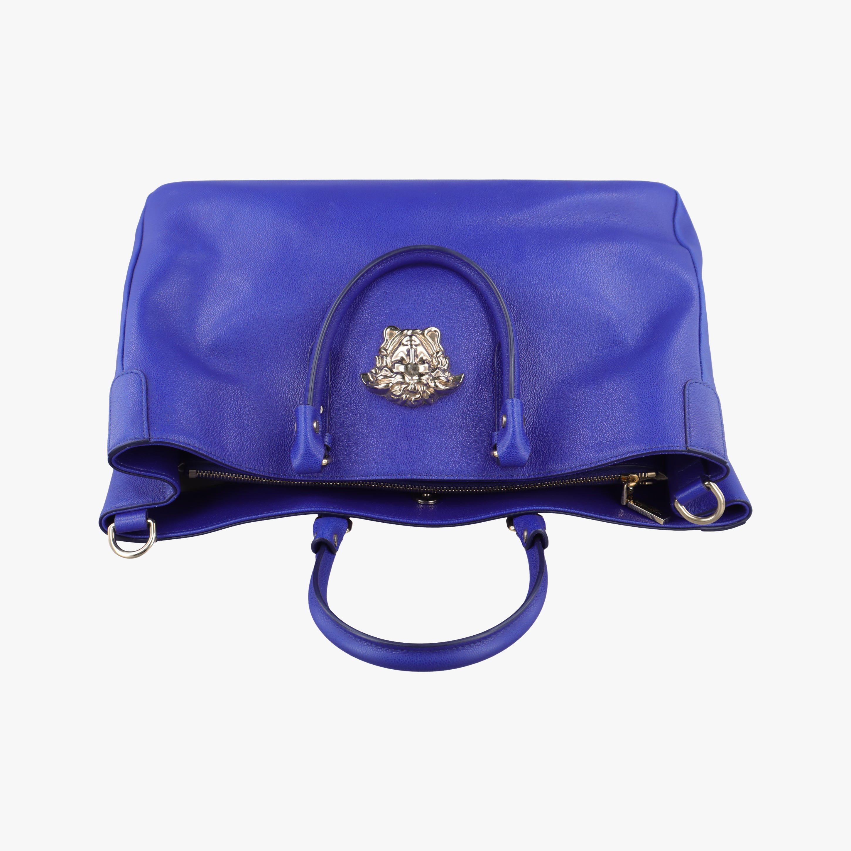 Pre-owned VERSACE La Medusa Blue Leather  shoulderbag | stylenewstar