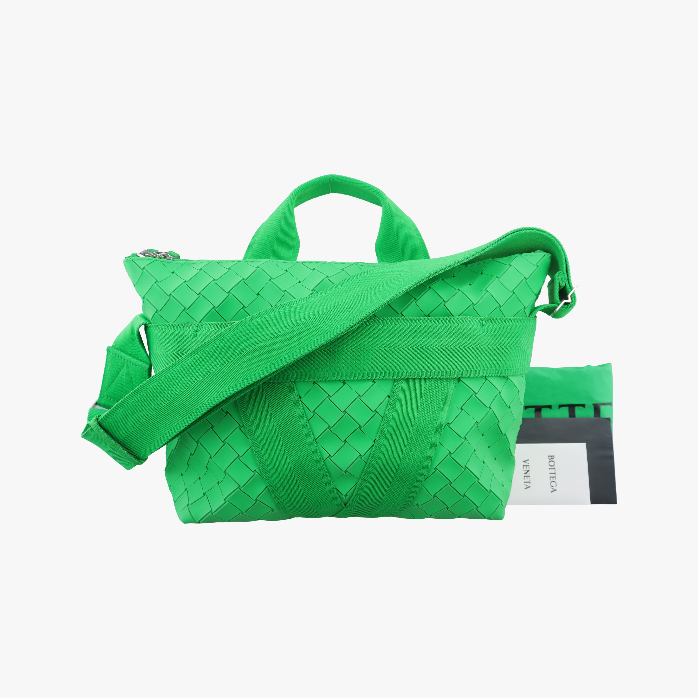 Pre-owned Bottega Veneta Intrecciato Buffer Green rubber  shoulderbag | stylenewstar