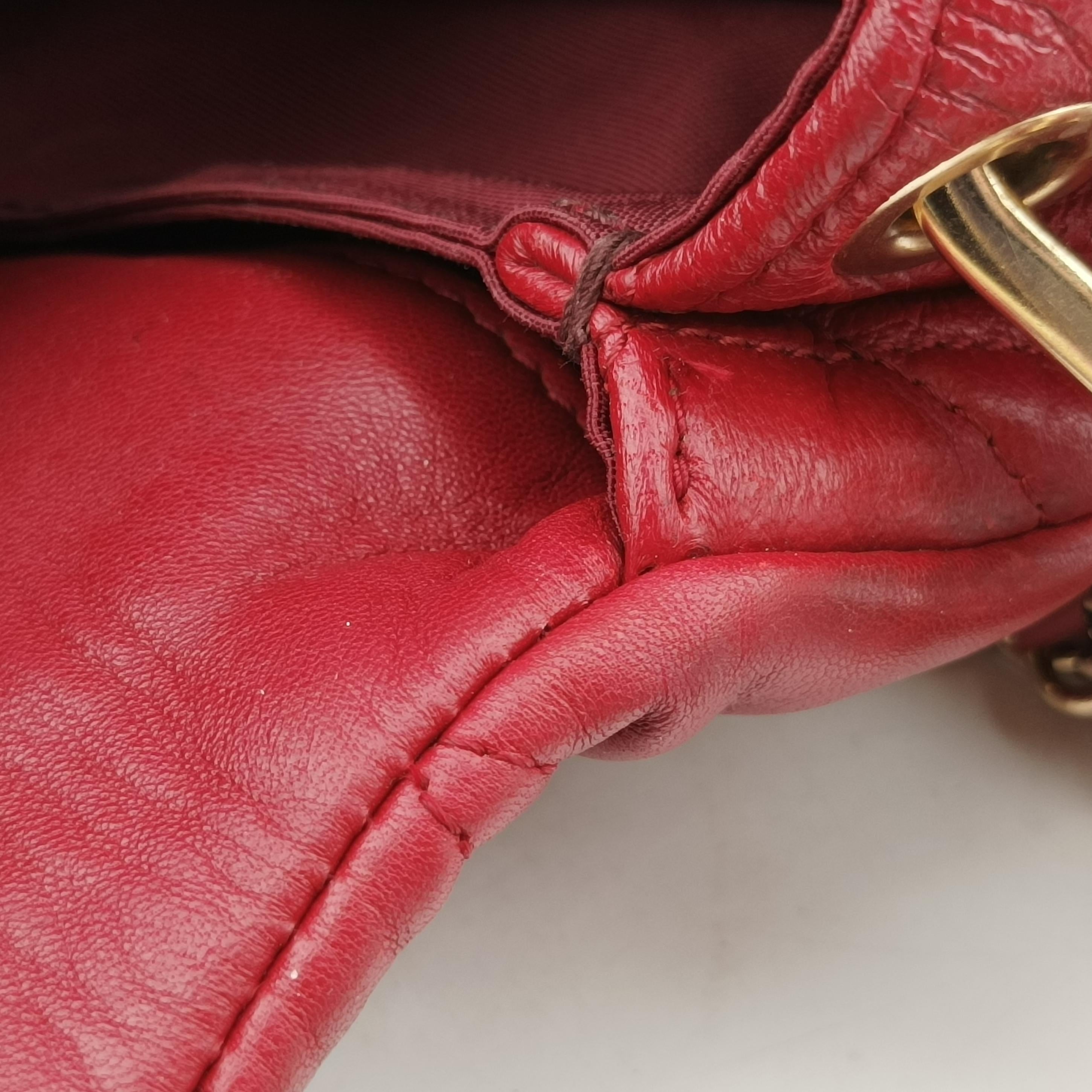 Pre-owned Bottega Veneta Cannage Delices Flap Red lambskin  shoulderbag | stylenewstar