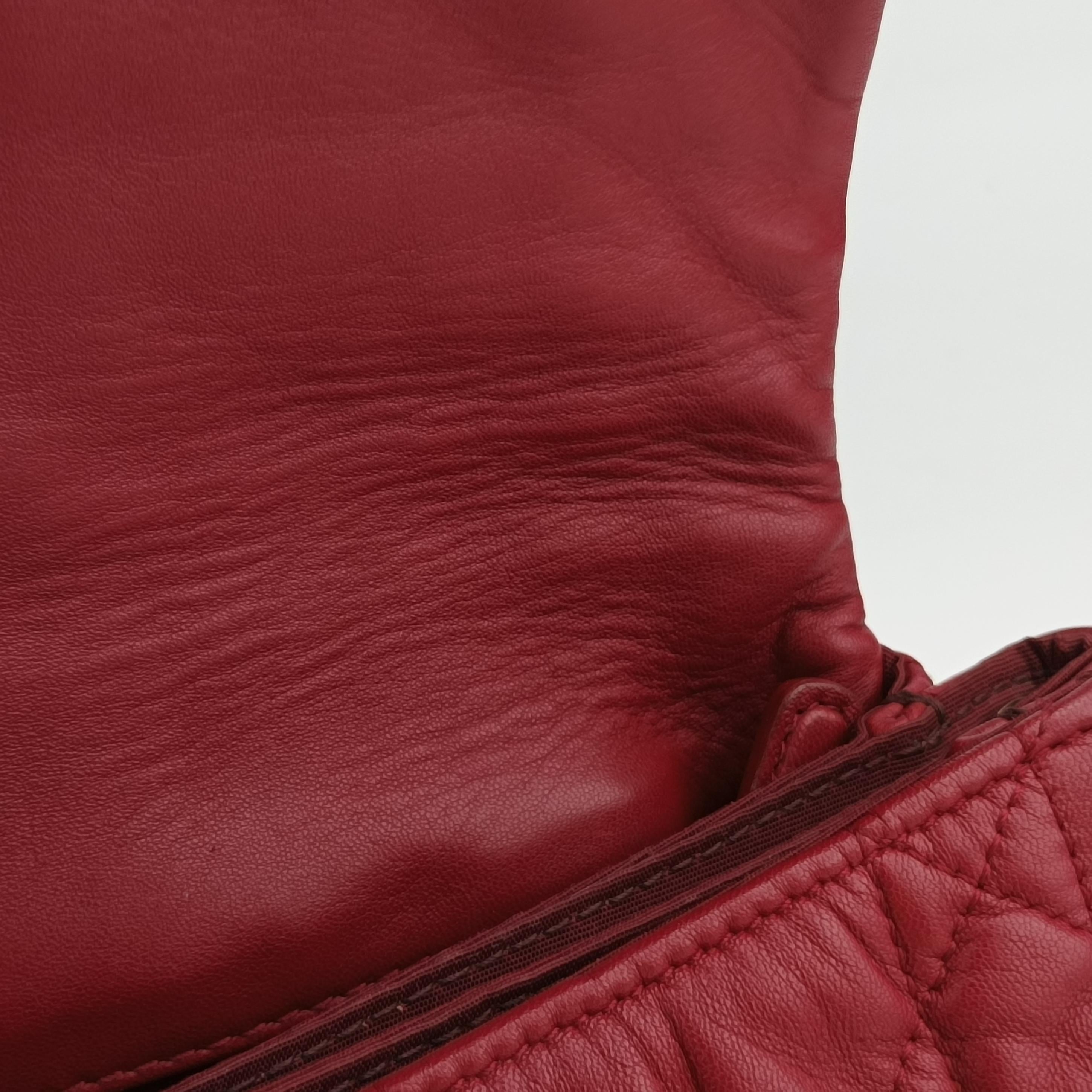 Pre-owned Bottega Veneta Cannage Delices Flap Red lambskin  shoulderbag | stylenewstar