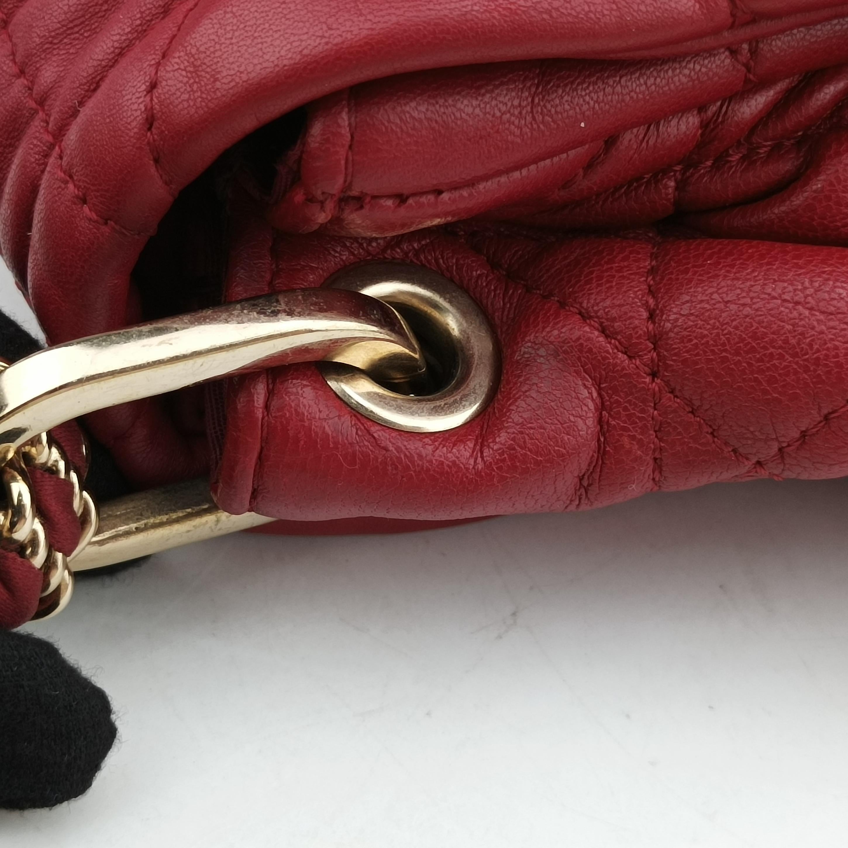 Pre-owned Bottega Veneta Cannage Delices Flap Red lambskin  shoulderbag | stylenewstar