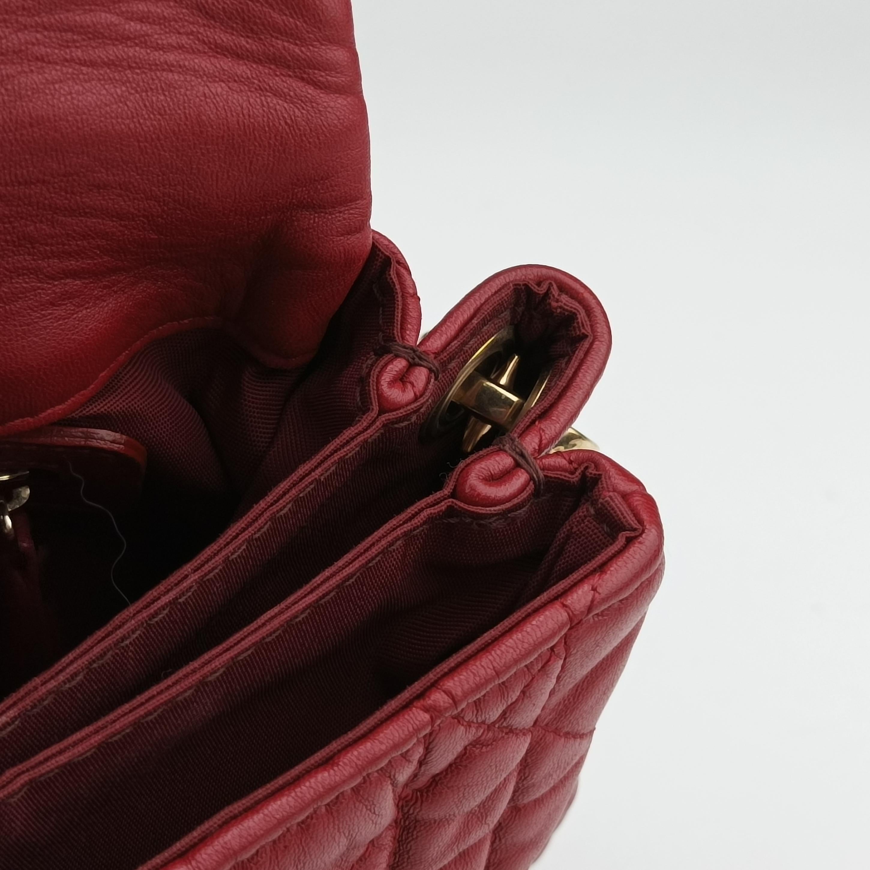 Pre-owned Bottega Veneta Cannage Delices Flap Red lambskin  shoulderbag | stylenewstar