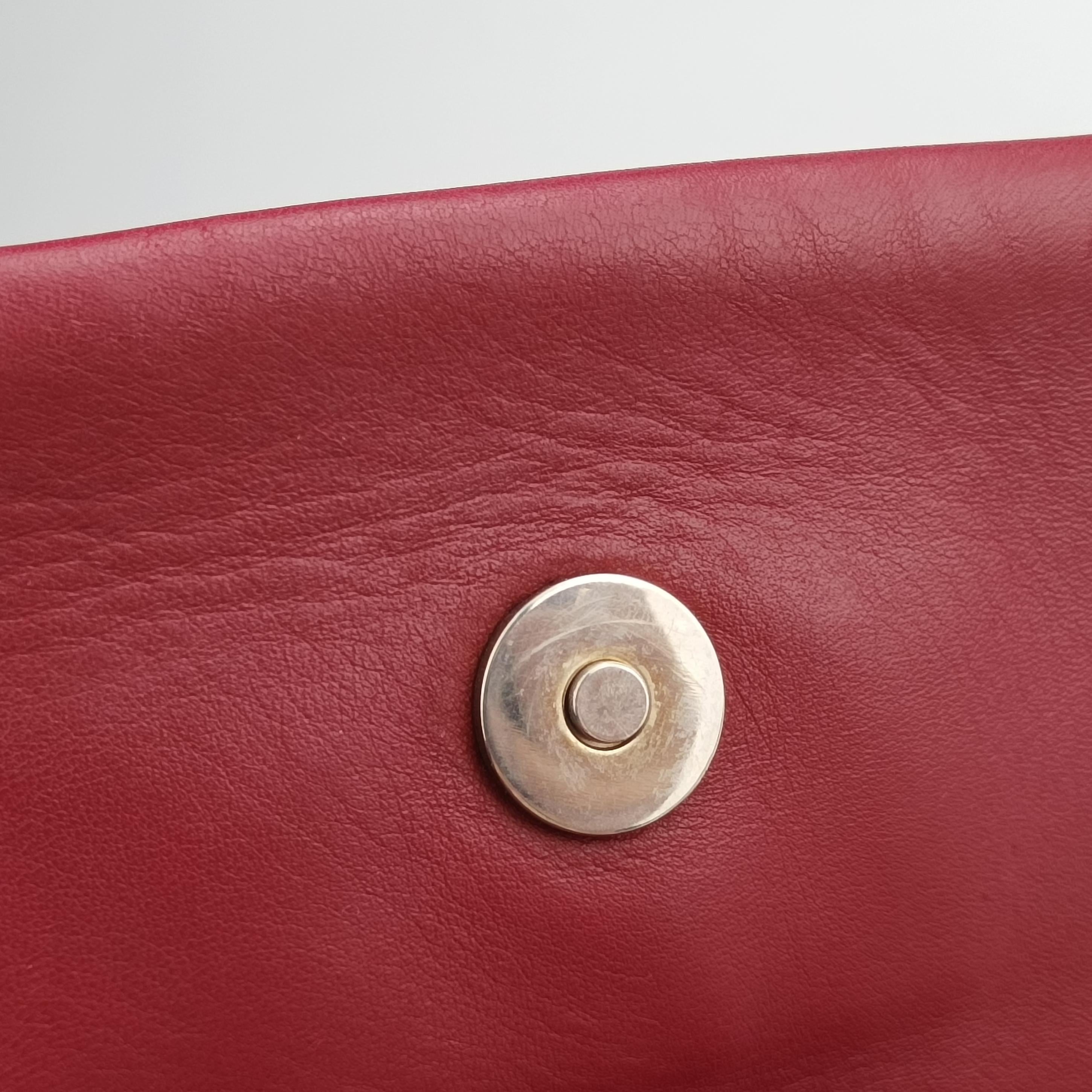 Pre-owned Bottega Veneta Cannage Delices Flap Red lambskin  shoulderbag | stylenewstar