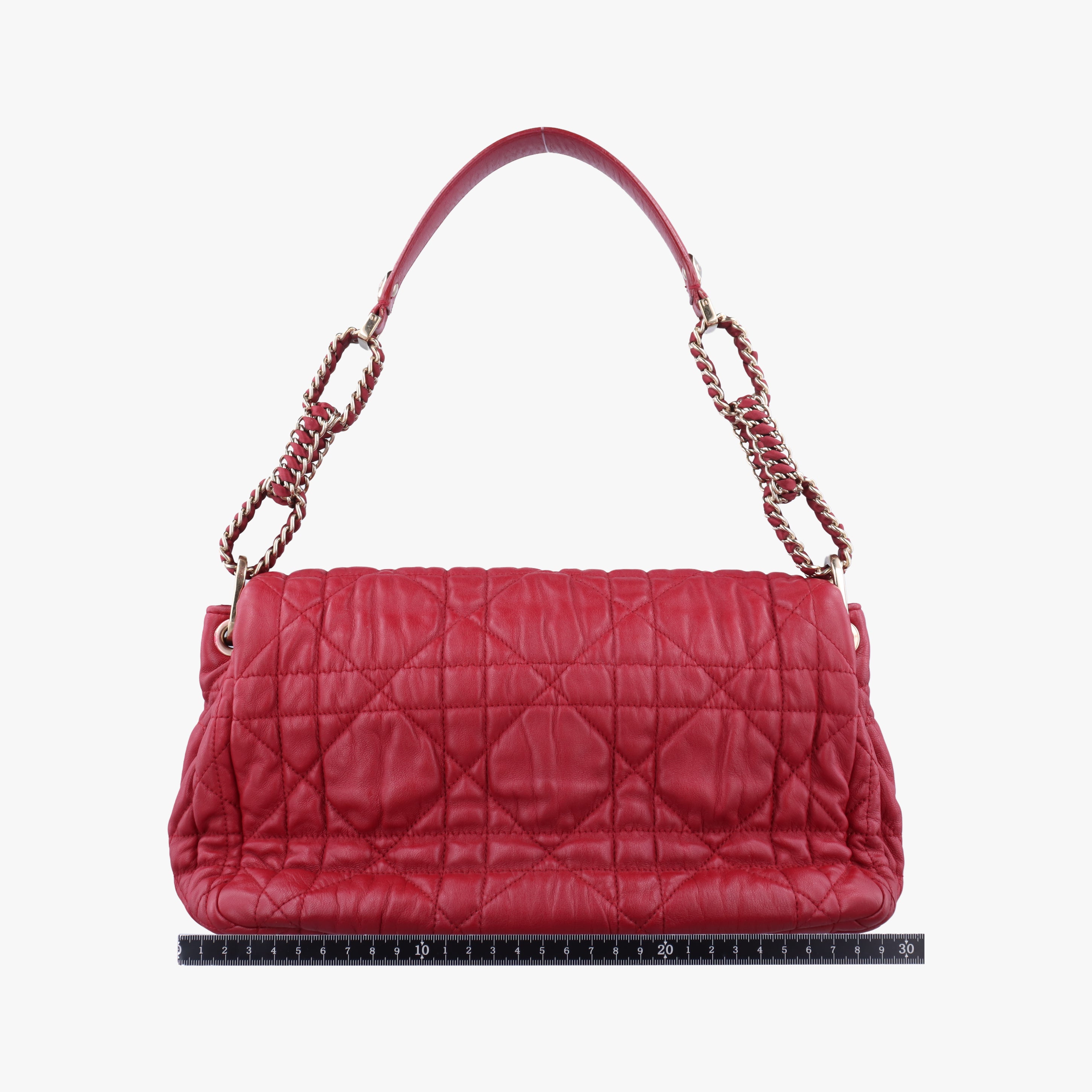 Pre-owned Bottega Veneta Cannage Delices Flap Red lambskin  shoulderbag | stylenewstar