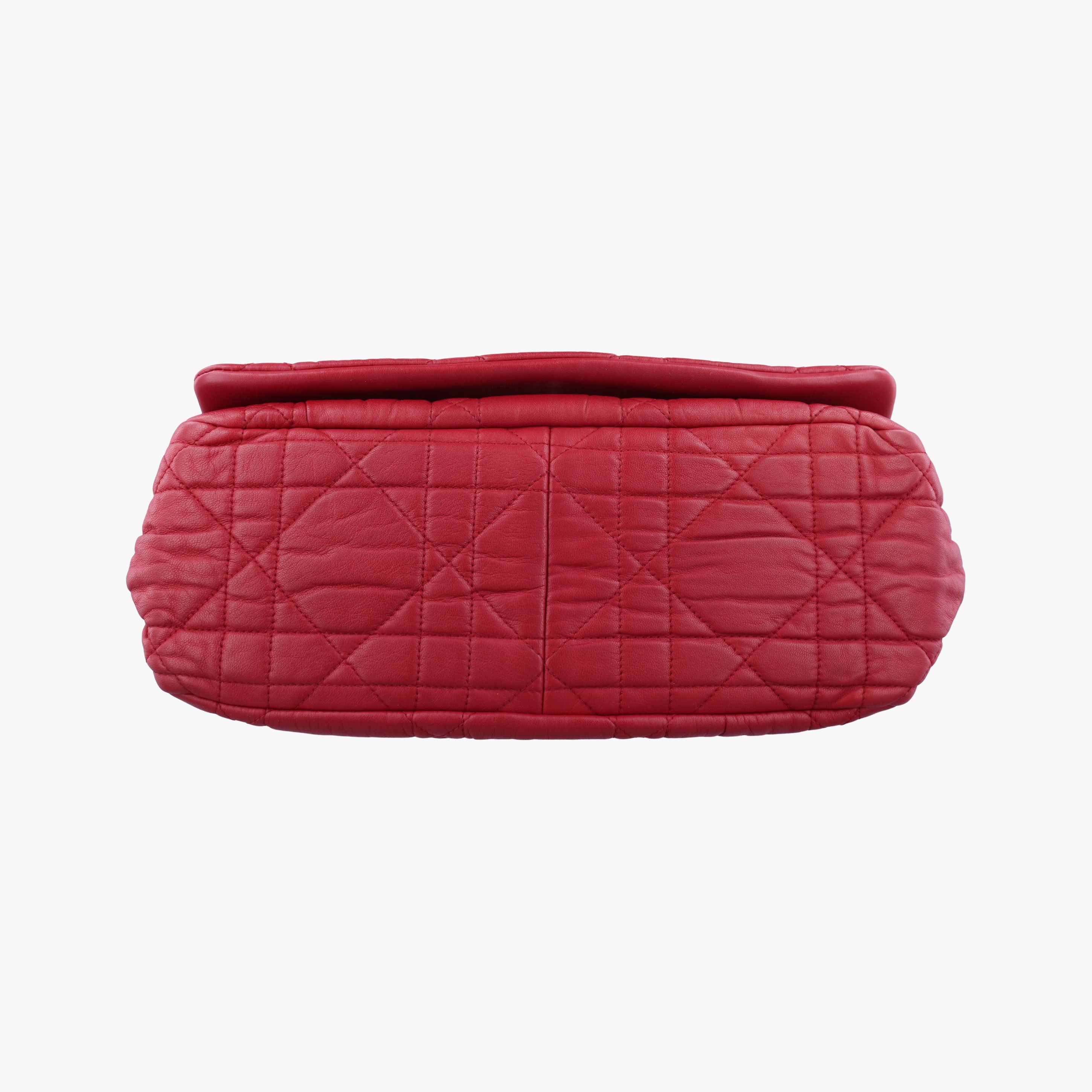 Pre-owned Bottega Veneta Cannage Delices Flap Red lambskin  shoulderbag | stylenewstar