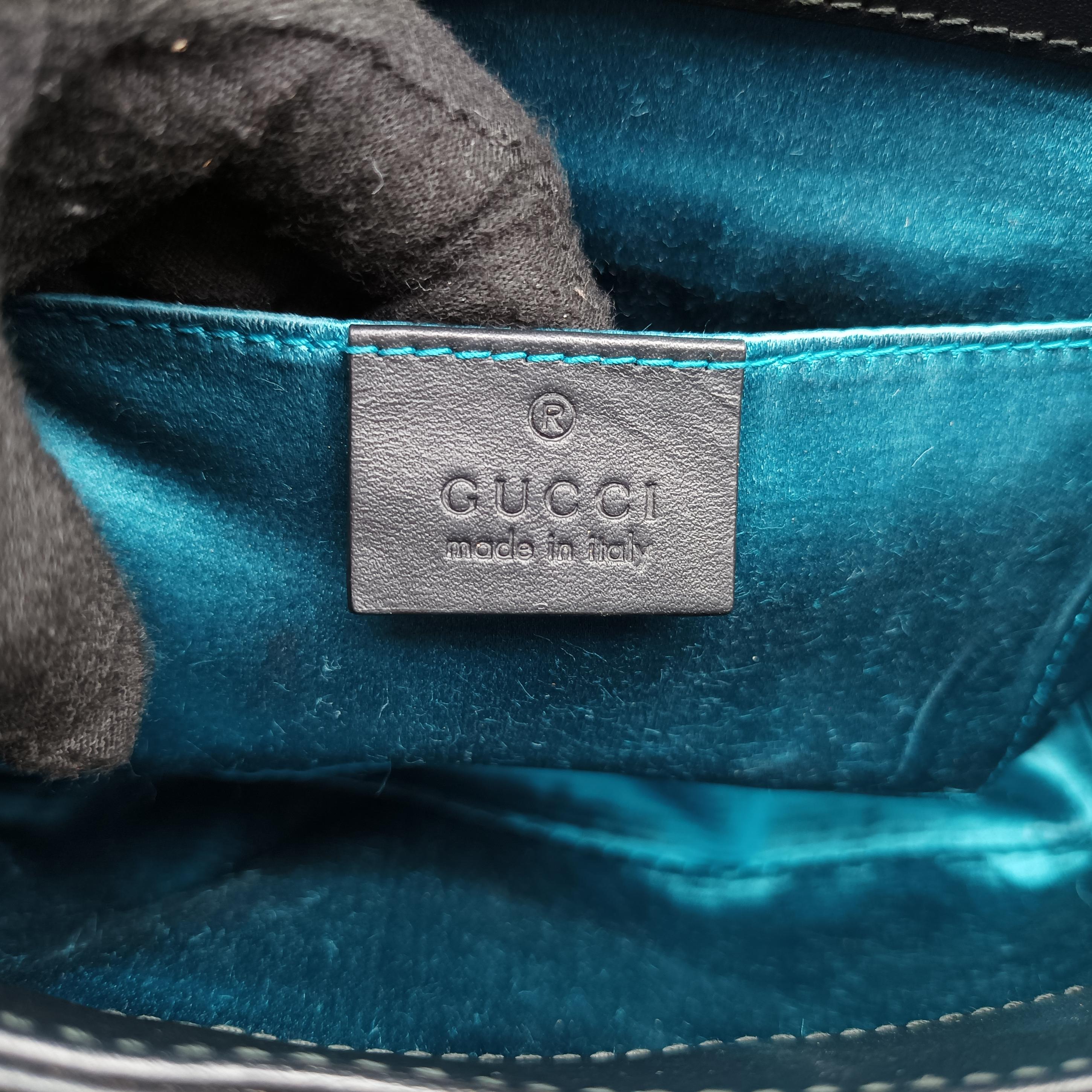 Pre-owned Gucci Ophidia Navy×red Suede 503877 shoulderbag | stylenewstar