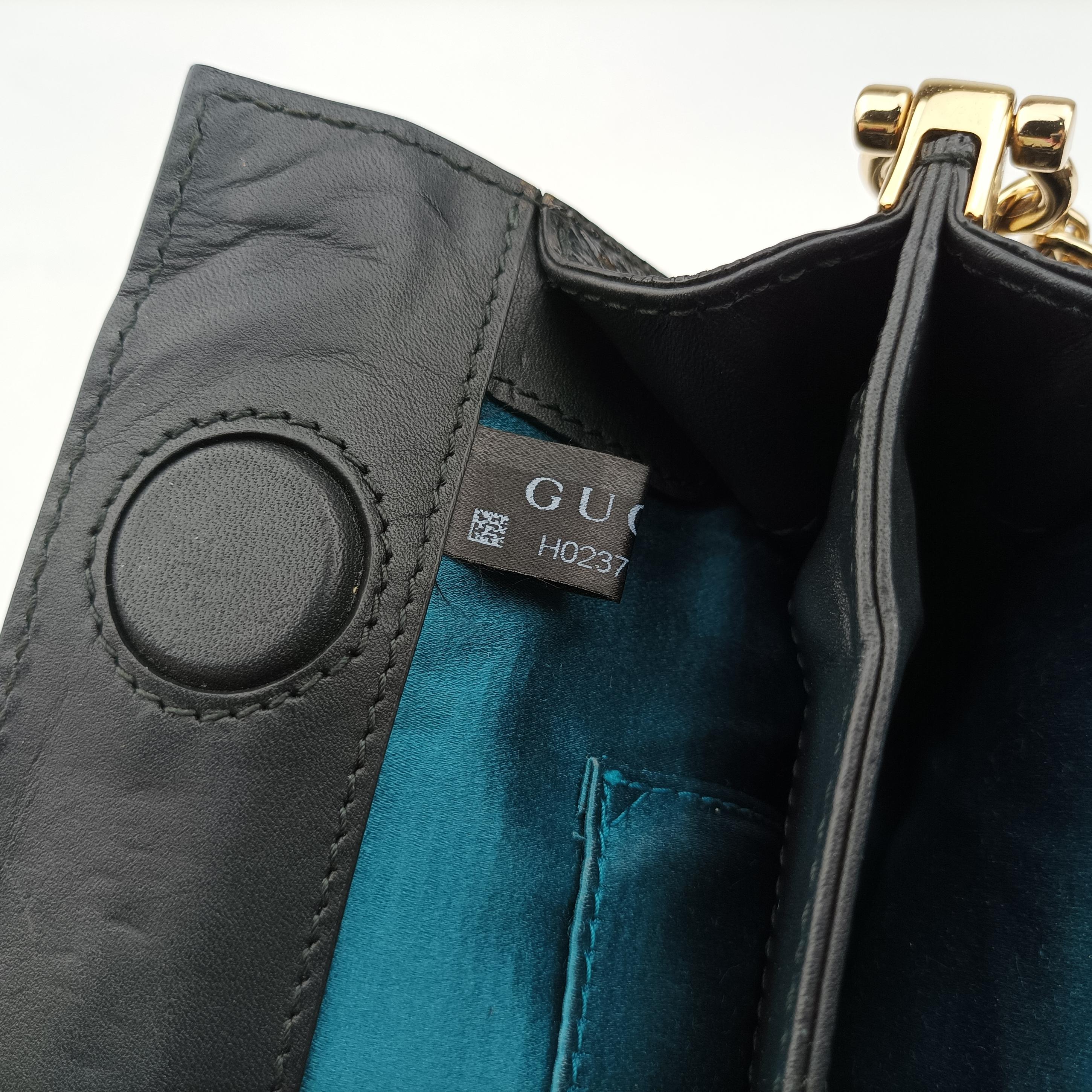Pre-owned Gucci Ophidia Navy×red Suede 503877 shoulderbag | stylenewstar