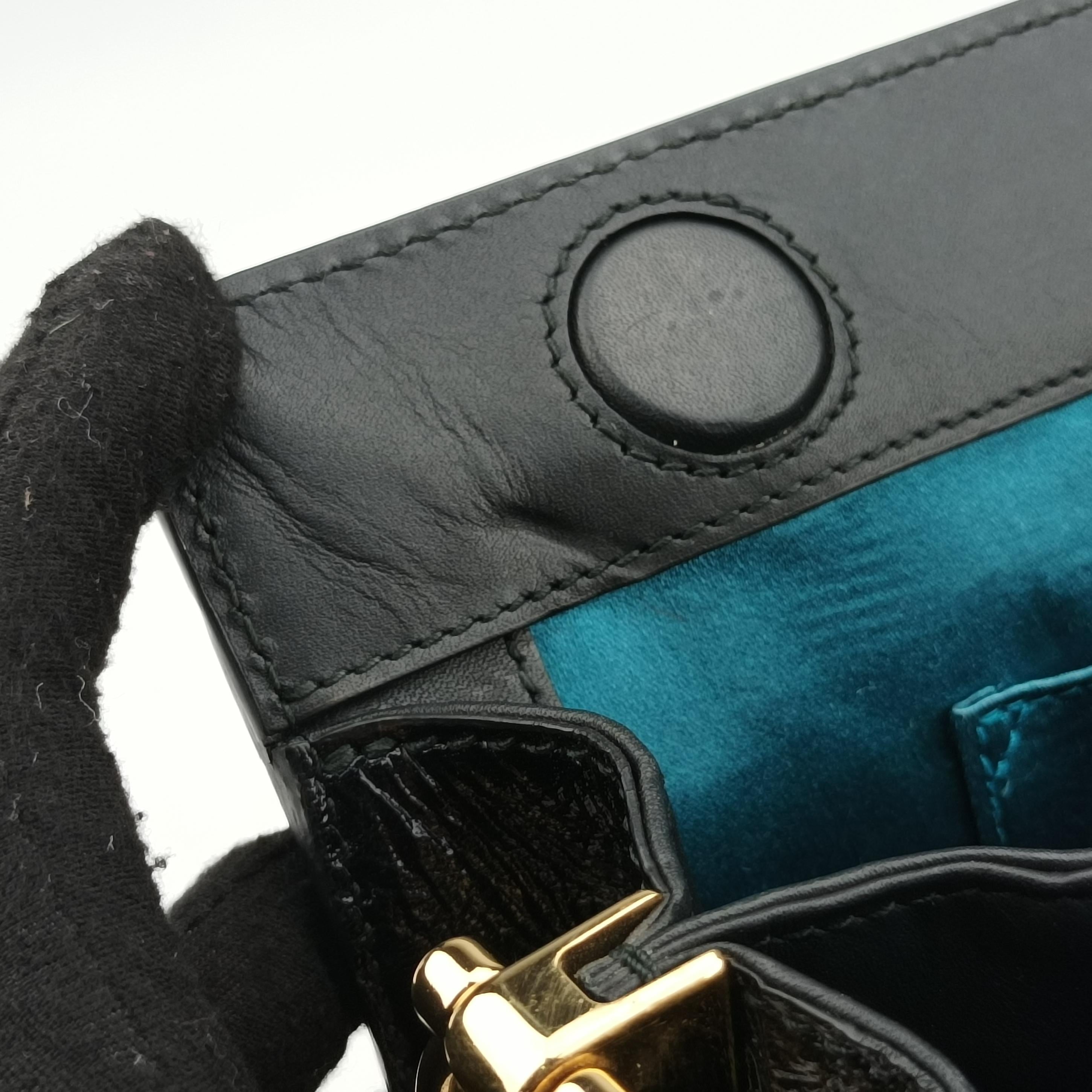 Pre-owned Gucci Ophidia Navy×red Suede 503877 shoulderbag | stylenewstar