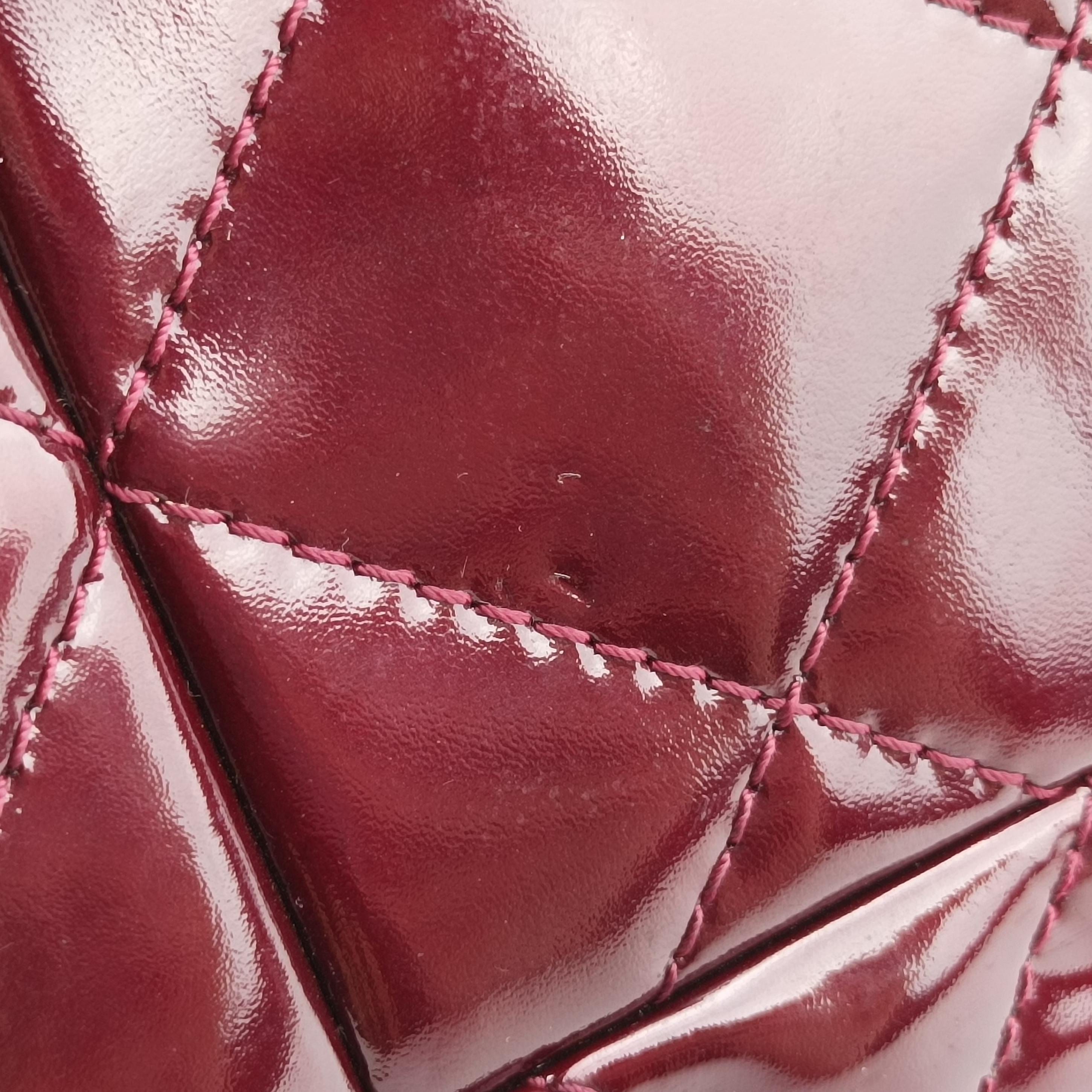 Pre-owned Chanel 2.55 Shopper tote Burgundy Patent A50976 shoulderbag | stylenewstar