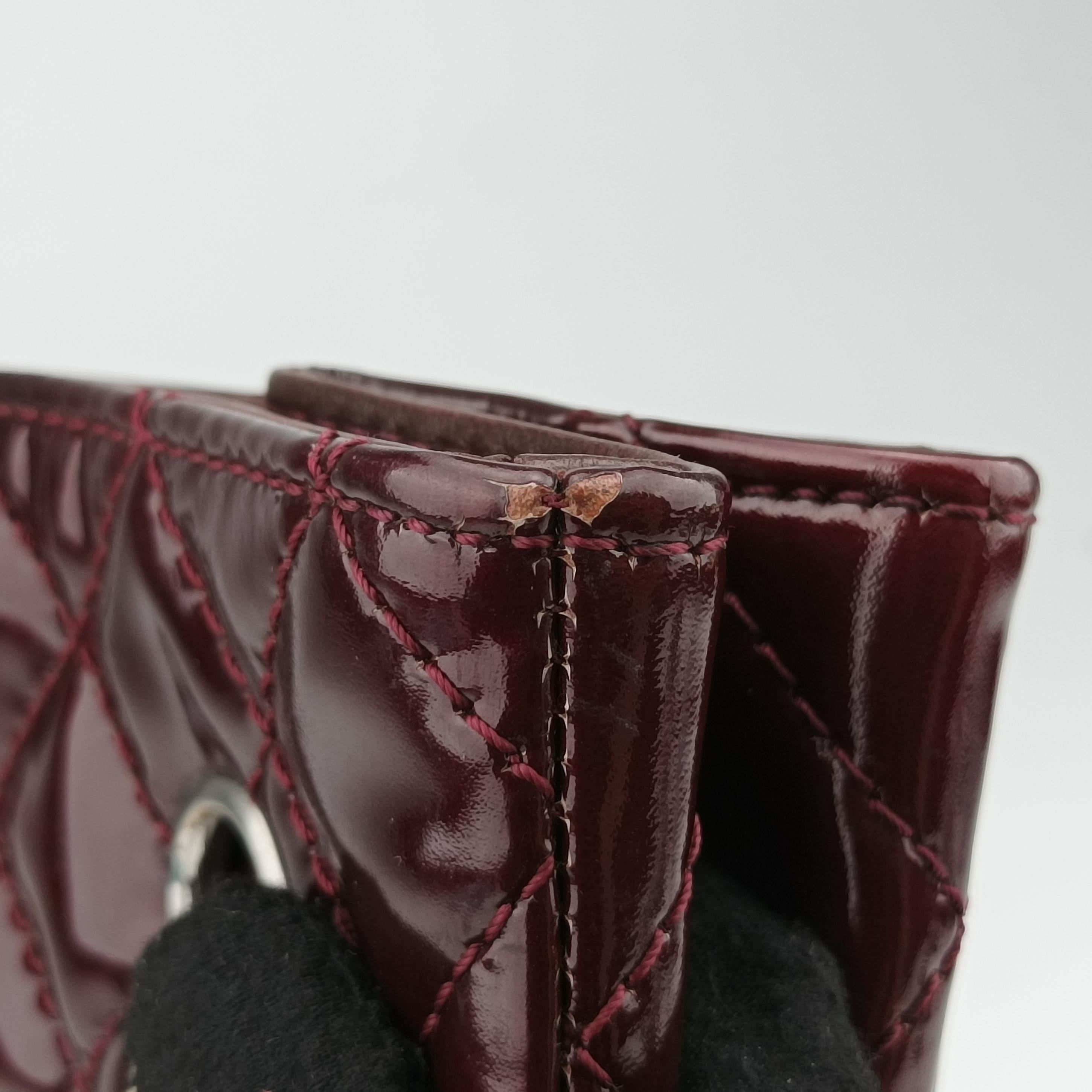 Pre-owned Chanel 2.55 Shopper tote Burgundy Patent A50976 shoulderbag | stylenewstar