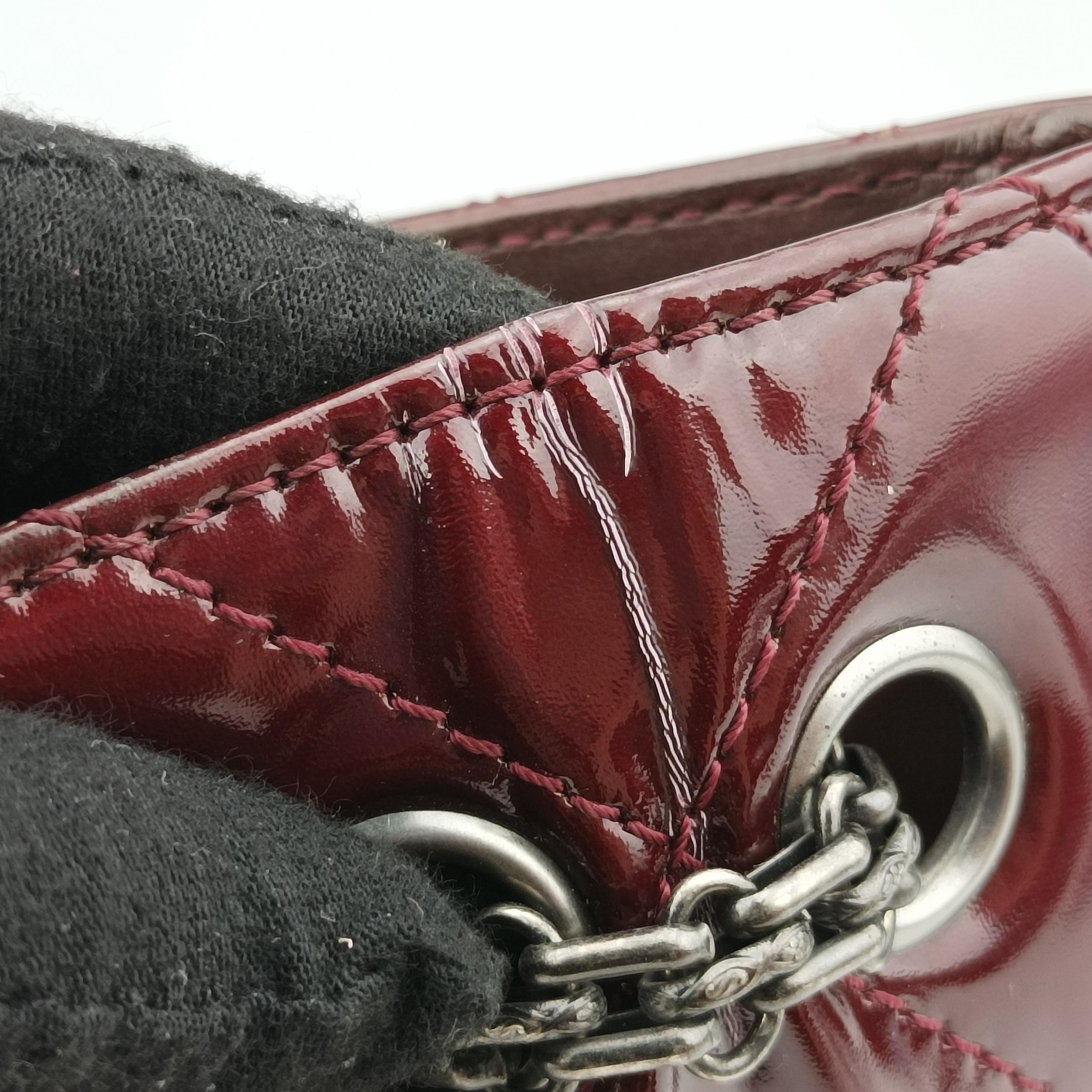 Pre-owned Chanel 2.55 Shopper tote Burgundy Patent A50976 shoulderbag | stylenewstar