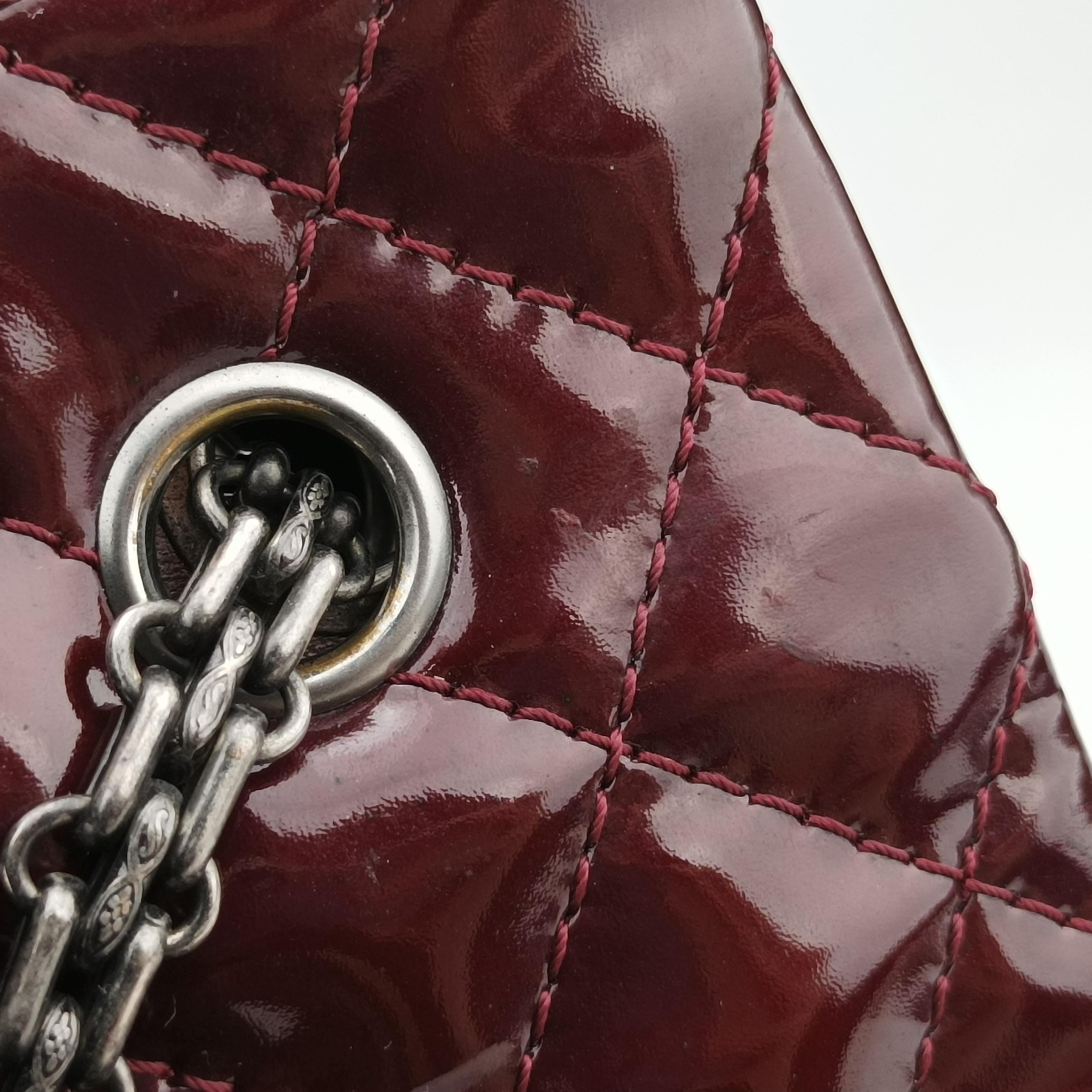 Pre-owned Chanel 2.55 Shopper tote Burgundy Patent A50976 shoulderbag | stylenewstar
