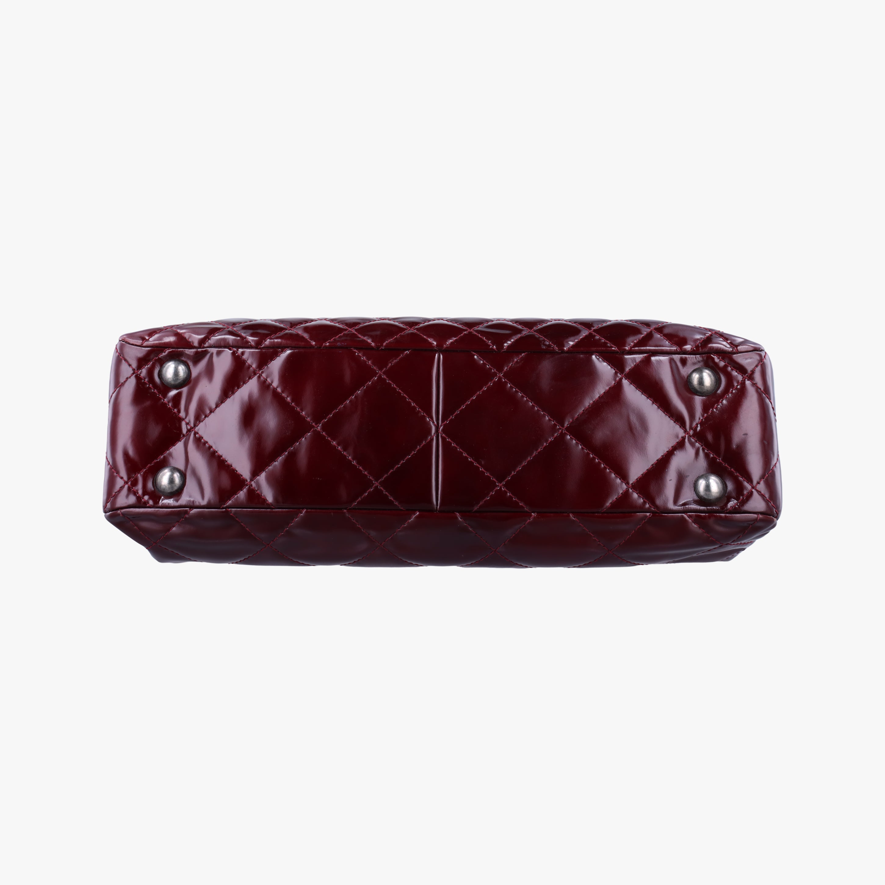 Pre-owned Chanel 2.55 Shopper tote Burgundy Patent A50976 shoulderbag | stylenewstar